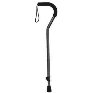 Drive Medical Offset Aluminum Cane with Tab Loc Silencer - Lightweight Adjustable Walking Cane for Seniors & Adults - Black, 300 lb Weight Capacity - Ideal for Mobility Support & Injury Recovery
