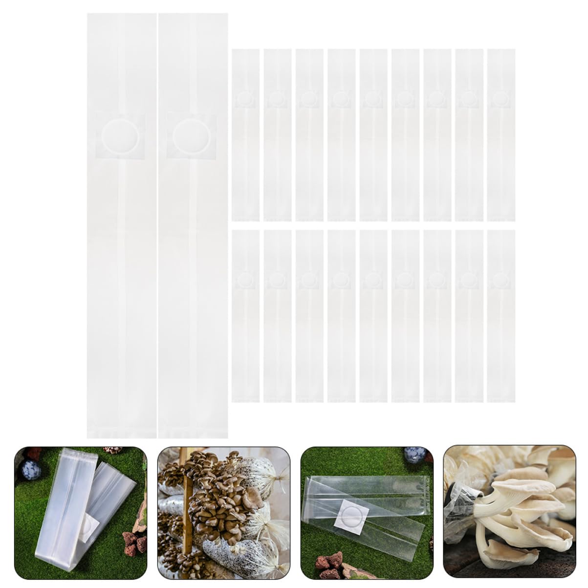 Happyyami 100 Pack Mushroom Grow Bags - Autoclavable PP Seal Bags for Spawning & CO2 Cultivation | Vegetable Plant Pots, Lockable Fruit Bags | Ideal for Home Gardening, Organic Farming & Mushroom Waxing Projects