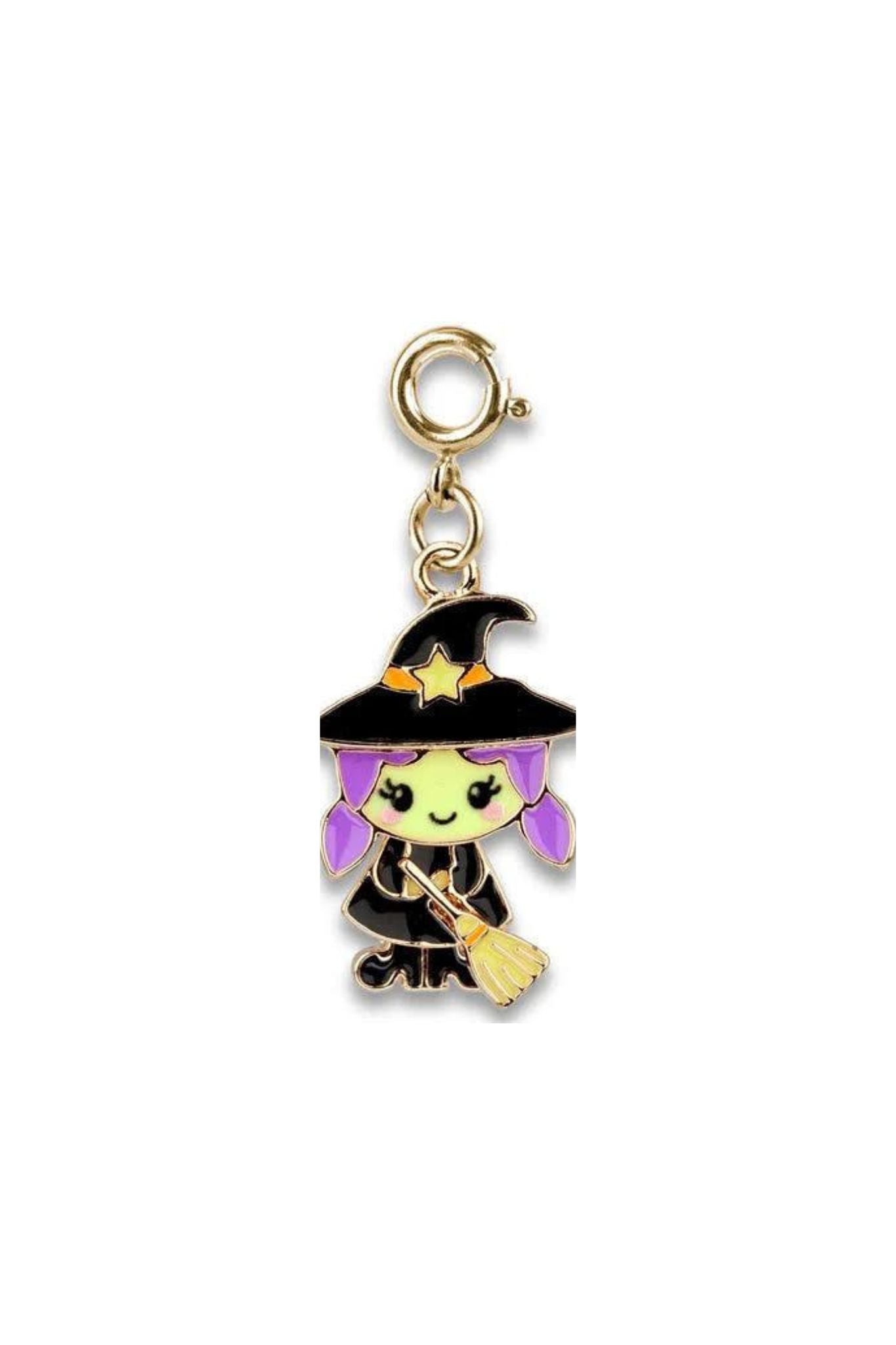Gold Swivel Witch Charm Pendant Necklace for Wiccan & Pagan Jewelry - Perfect for Halloween, Rituals & Witchy Fashion Accessories