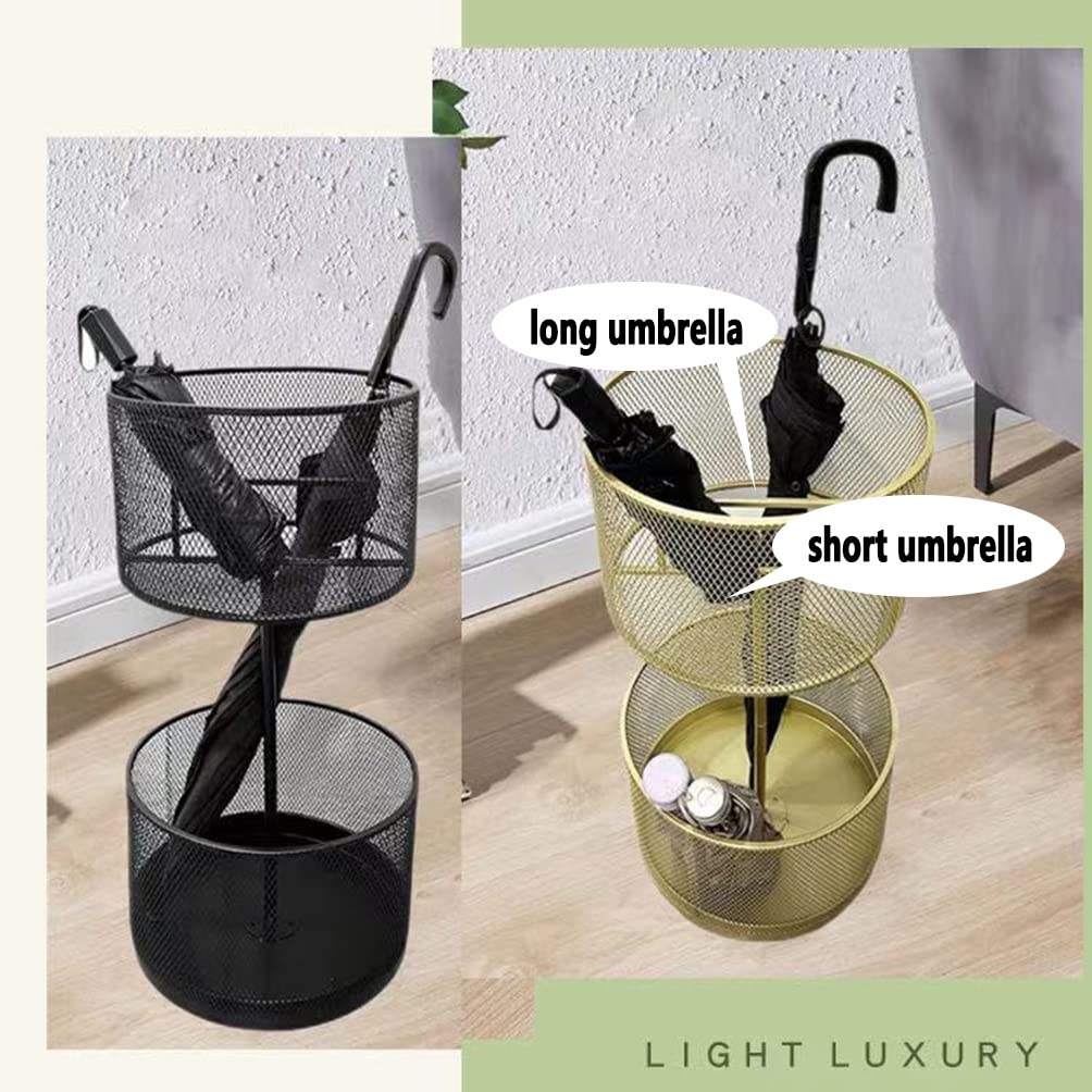 Metal Umbrella Stand - Indoor Space Saving Organizer for Hallway Entry (35x60CM, White) - Perfect for Home & Office