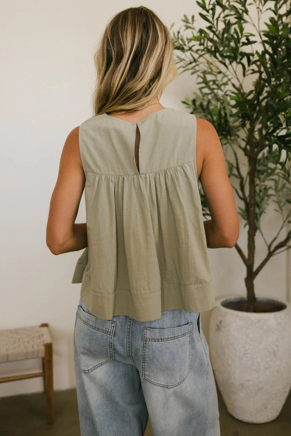 Ida Pleated Blouse in Olive Green - Women's Elegant Casual Top for Work & Date Night | Final Sale