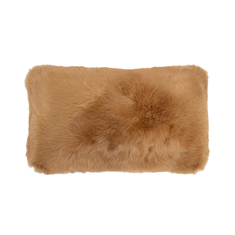 Luxury Faux Fur Butterscotch Long Filled Cushion - Soft Decorative Throw Pillow for Sofa, Bed & Home Decor - Perfect for Living Room, Bedroom & Cozy Reading Nook