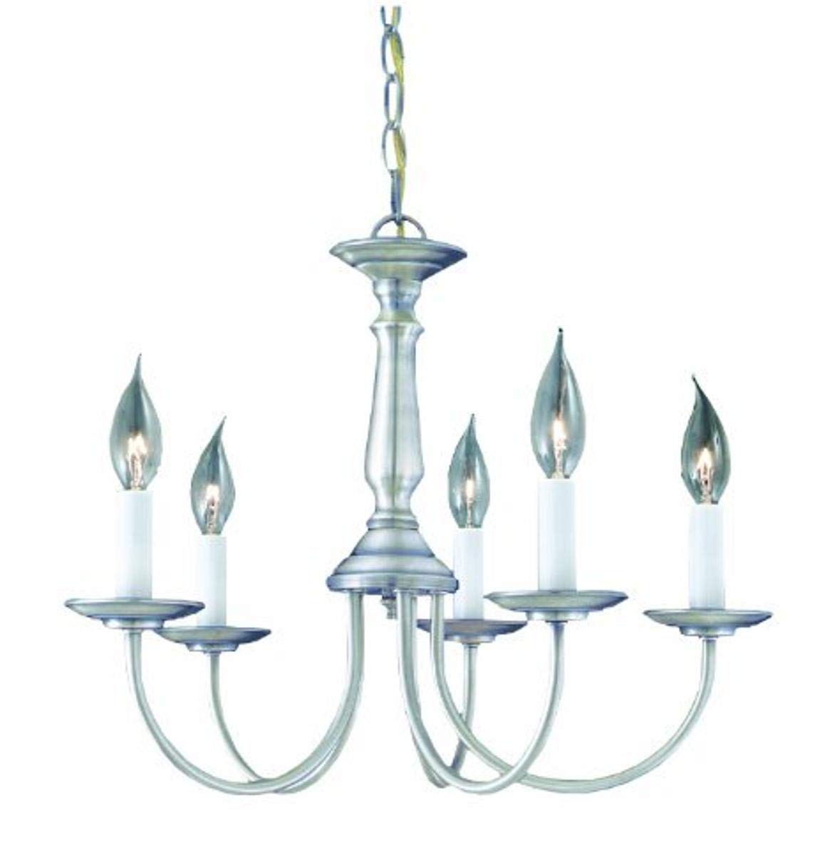 SL800378 Essentials Chandelier in Brushed Nickel Finish - Elegant Ceiling Light Fixture for Dining Room, Living Room & Bedroom Lighting