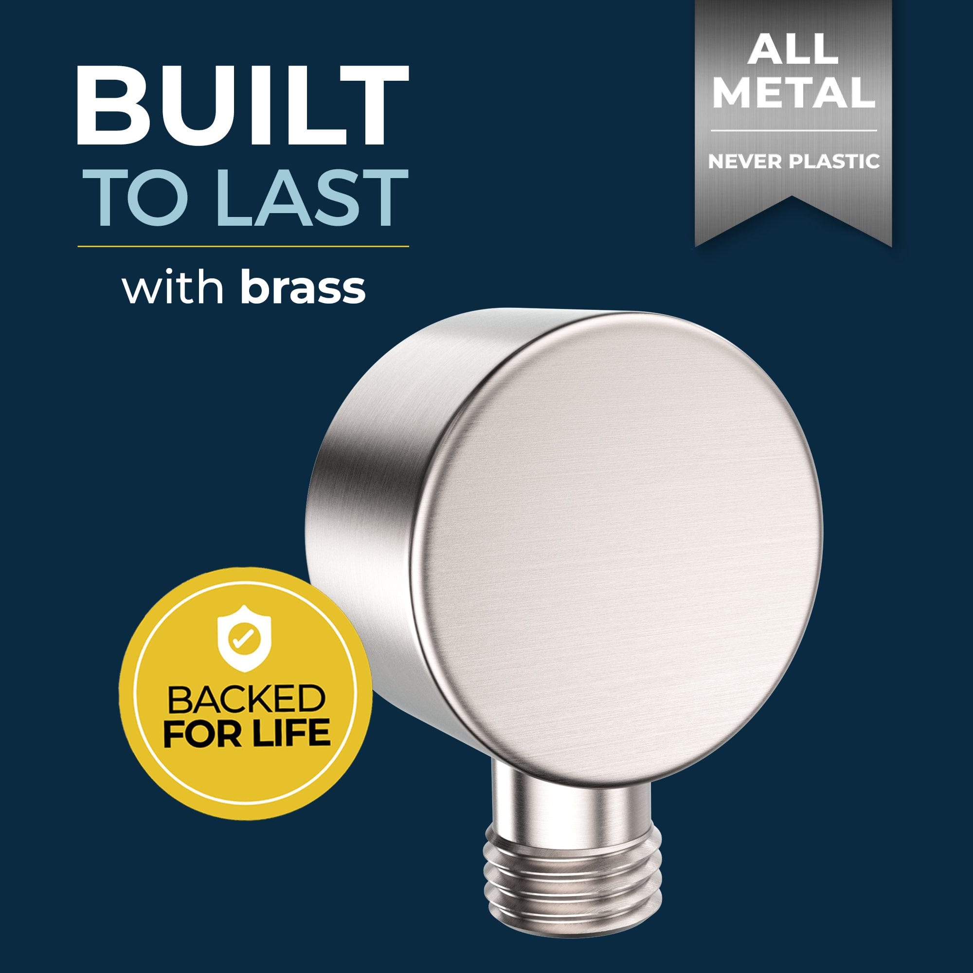 Stainless Steel Drop Ell Wall Mount Elbow - Heavy Duty Shower Hose Connector for Bathroom & Kitchen Faucets - Perfect for Handheld Shower Heads and Sprayer Installations