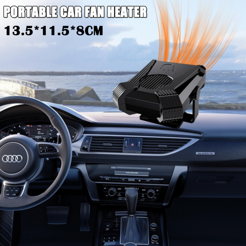 12V Portable Car Fan Heater - 300W Vehicle Heating & Windscreen Defroster/Demister - Perfect for Winter Driving & Quick Window Defrosting