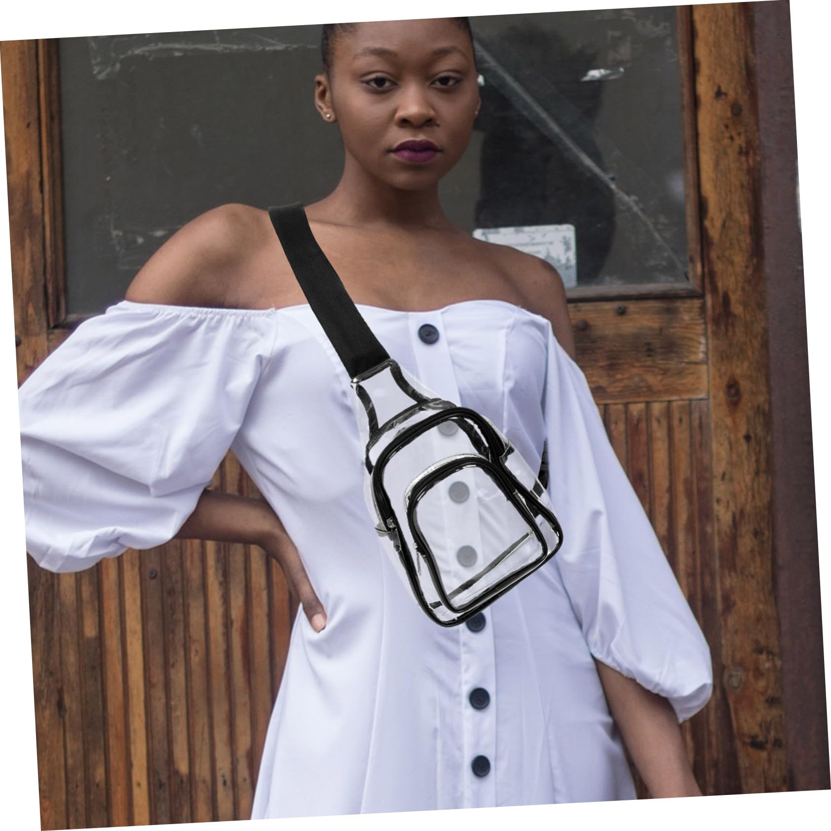 BELLIFY Women's Travel Sling Bag - Lightweight Crossbody Shoulder Bag with PVC Material - Perfect for Concerts, Stadium Events & Daily Use