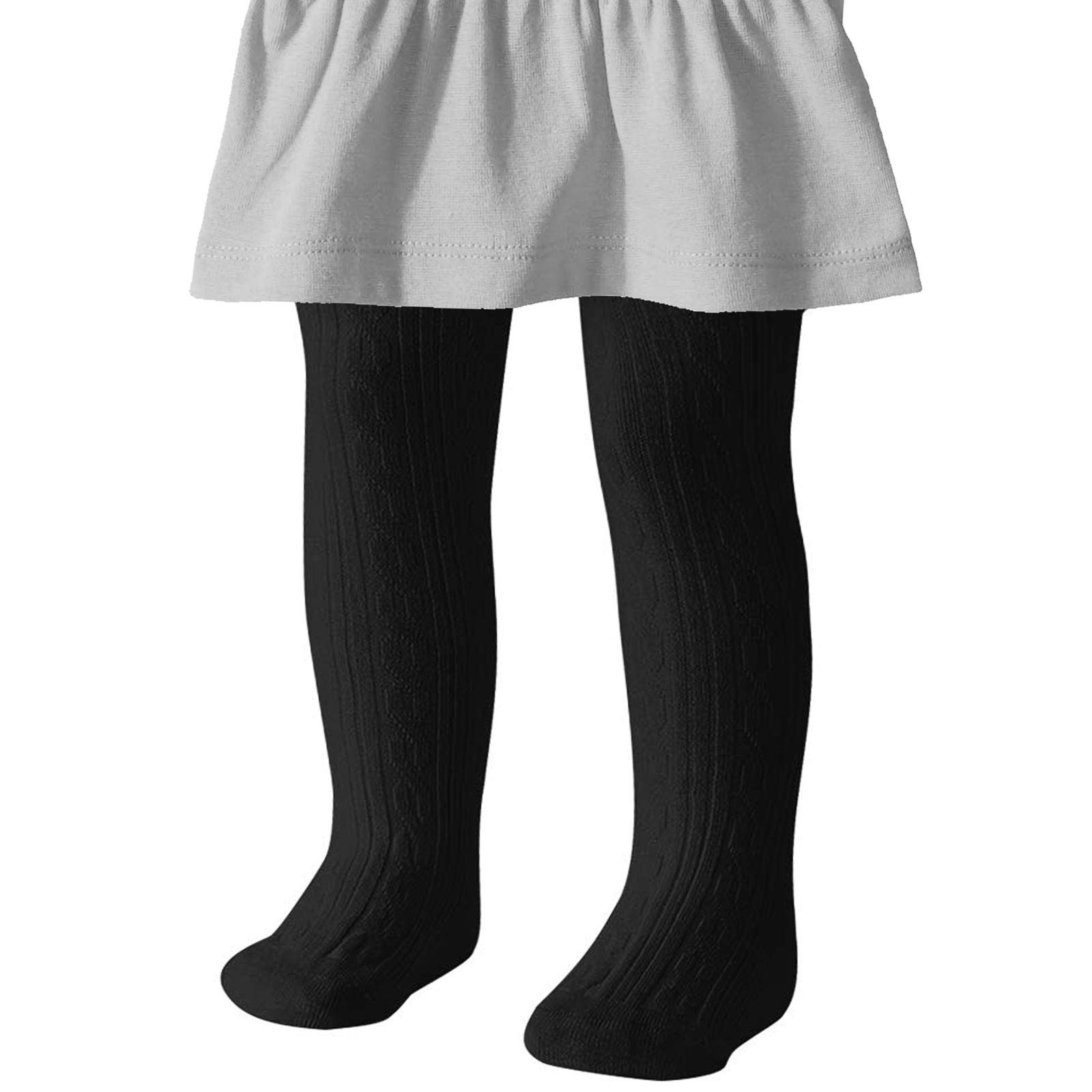 Baby Girls Seamless Cable Knit Tights with Bow-Knot - Soft Cotton Toddler Leggings for Newborn & Infant - Perfect for Playtime, Daycare & Family Photos