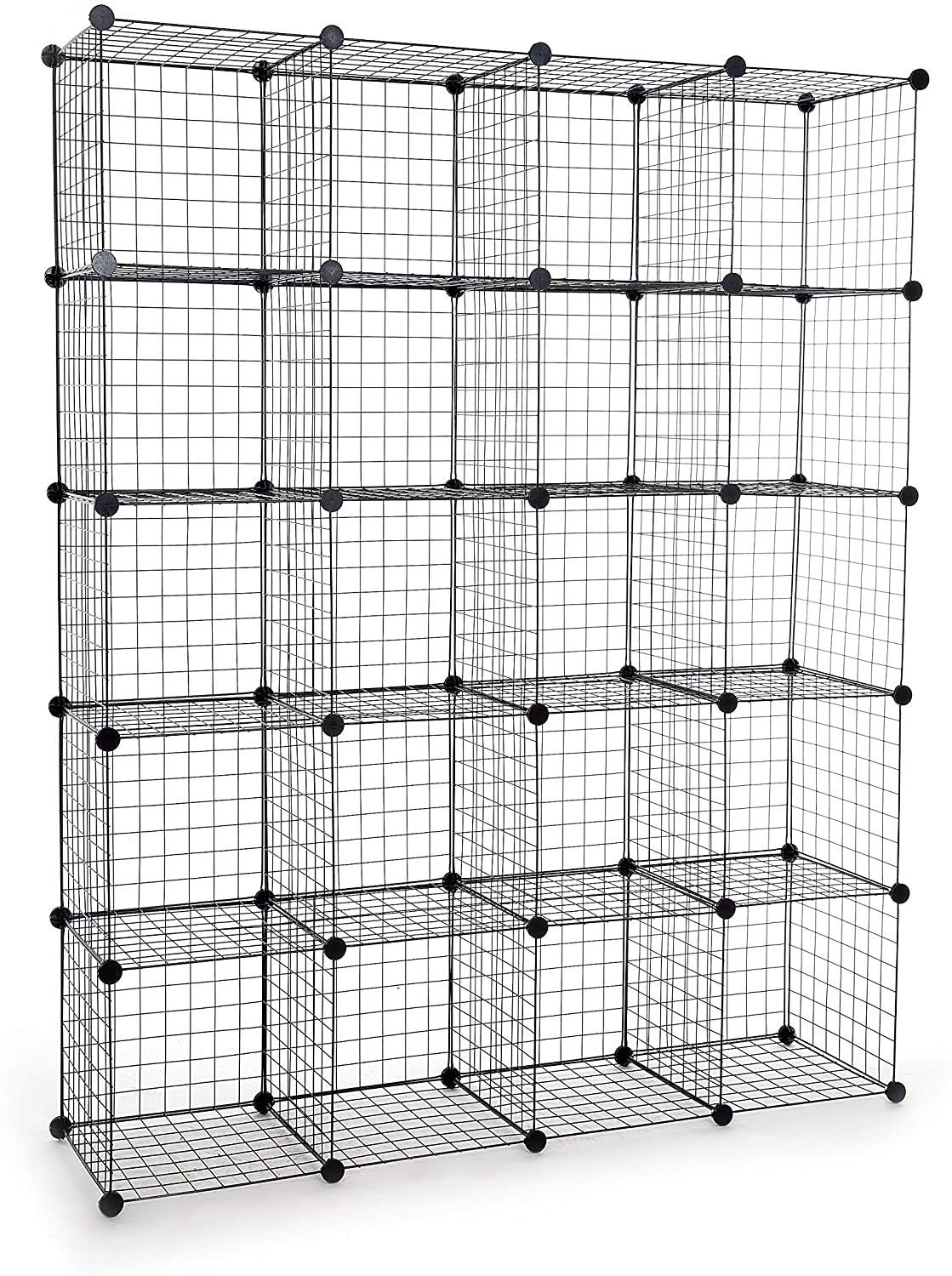 SOONEEDEAR 20-Cube Wire Grid Organizer - DIY Storage Shelf for Wardrobe, Closet, Books & Home Organization - Perfect for Bedroom, Office & Kids Room Storage Solutions