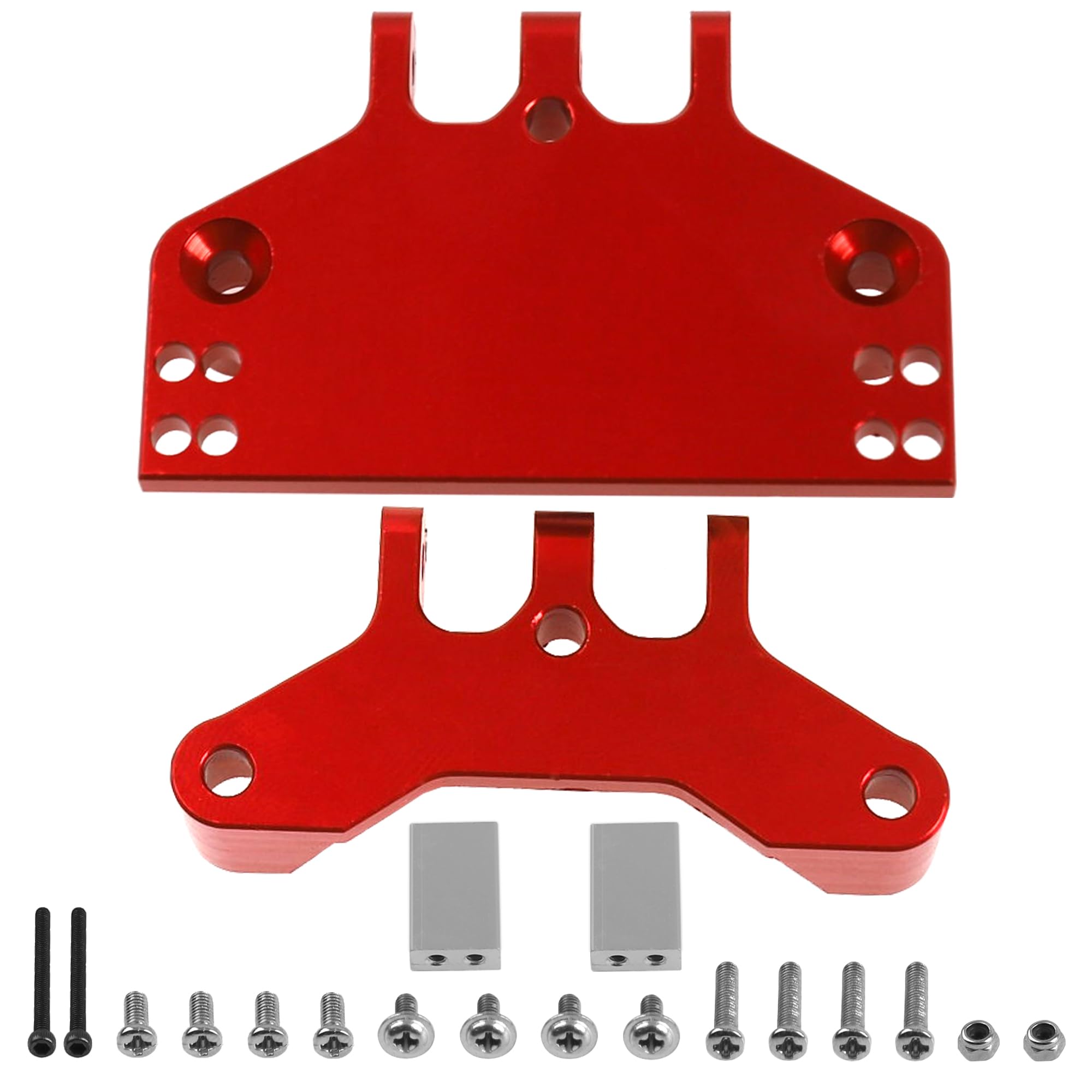 Upgrade RC Car Pull Rod Base Seat Mount & Tie Rod Servo Bracket - Compatible with MN Model G500 1/12 Scale - Durable Red Aluminum Alloy Parts for Off-Road Racing & Crawling - Perfect for DIY Repair & Performance Enhancement
