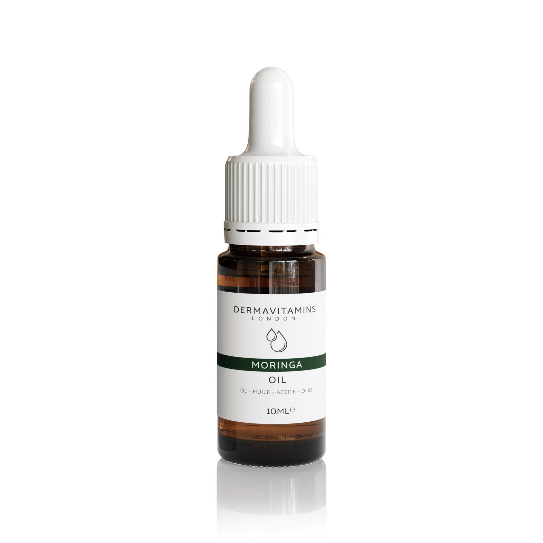 Pure 100% Moringa Oil by Dermavitamins - 10ml | Organic Cold-Pressed for Skin & Hair Care | Perfect for Moisturizing, Anti-Aging & Scalp Treatment