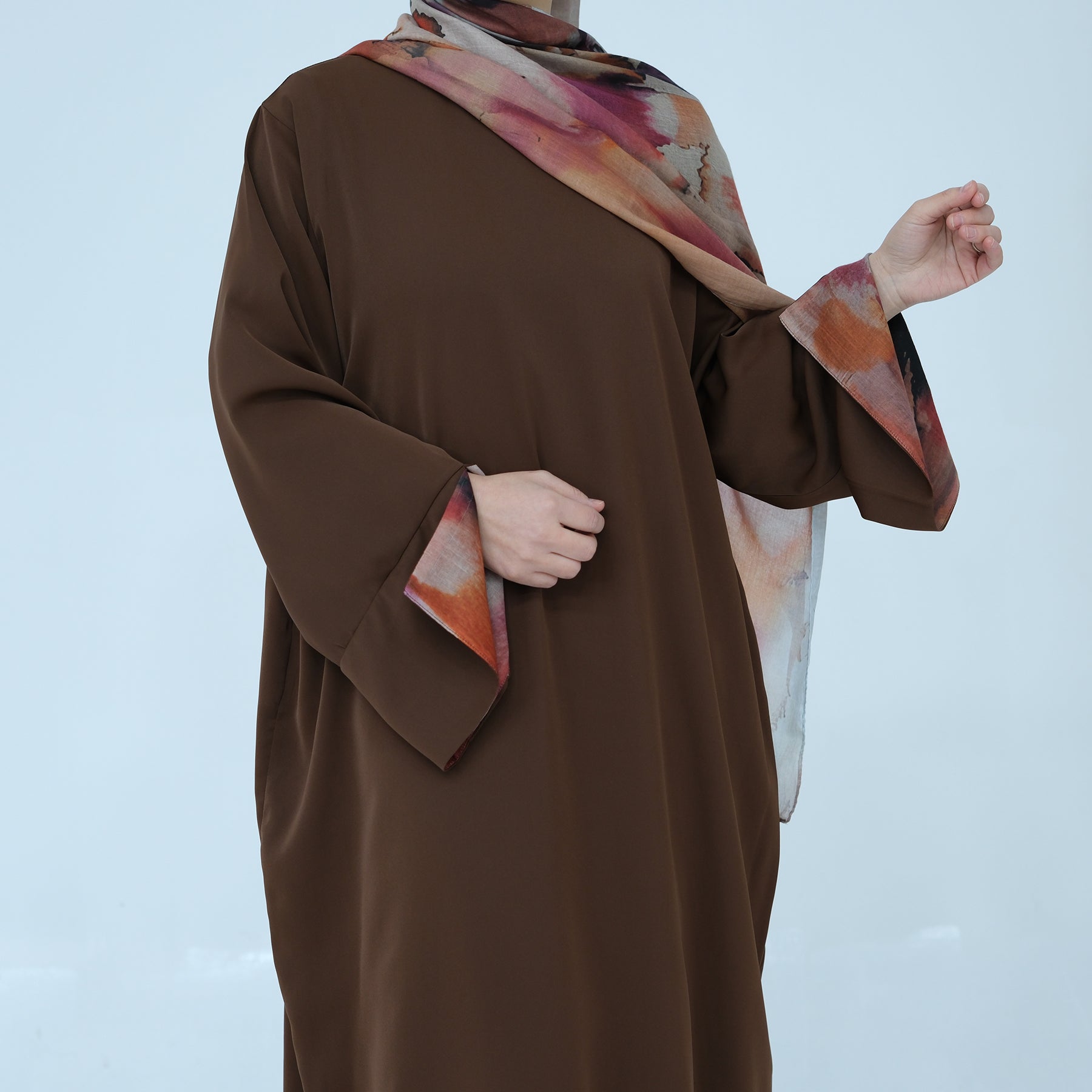 Chloe Abaya and Hijab Set - Elegant Brown Islamic Modest Dress for Women | Perfect for Prayer, Eid, and Special Occasions