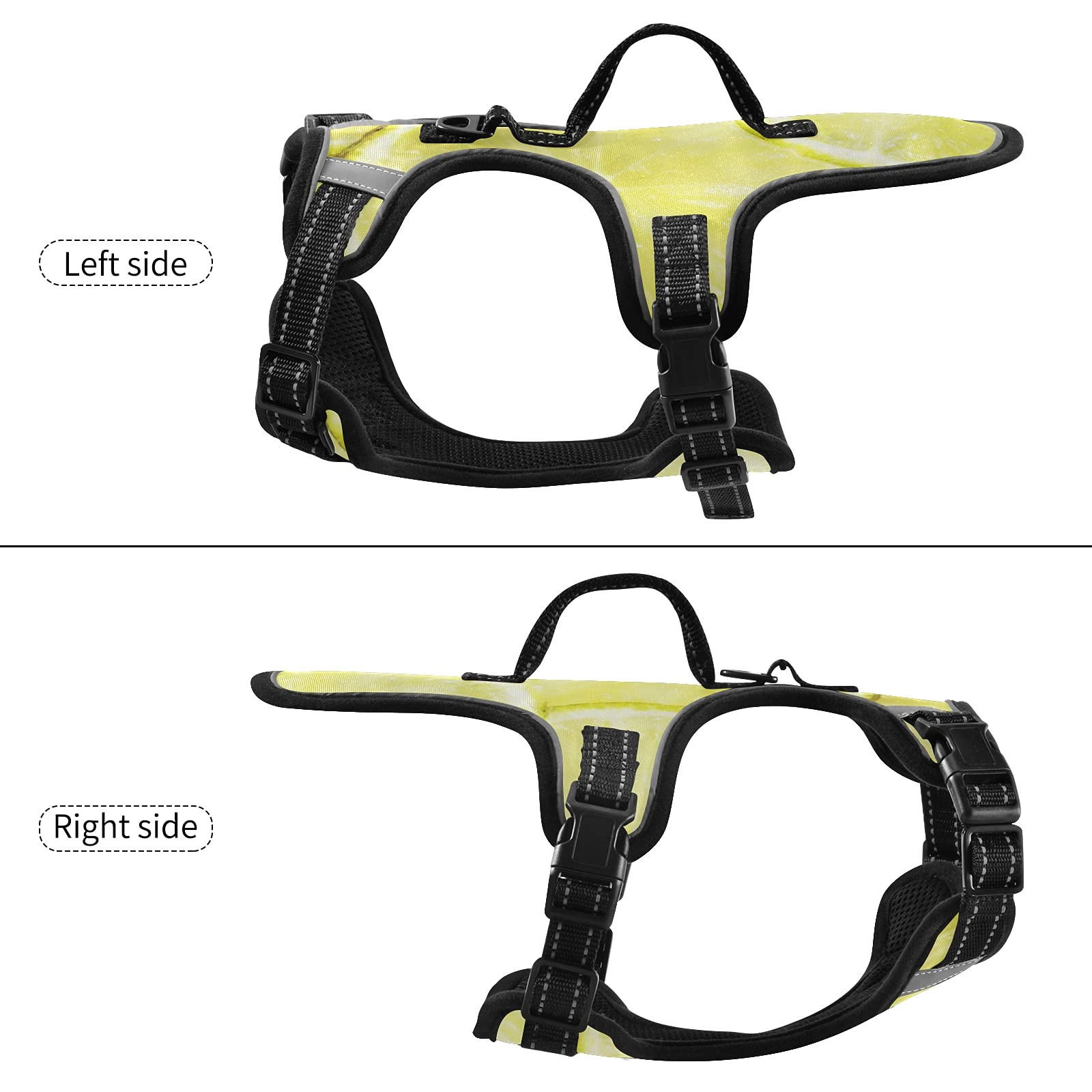 Adjustable Soft Padded Lemon Fruit Slice Dog Harness with Leash - Reflective No-Choke Pet Oxford Vest for Small Dogs | Easy Control Handle for Walking, Running & Outdoor Adventures