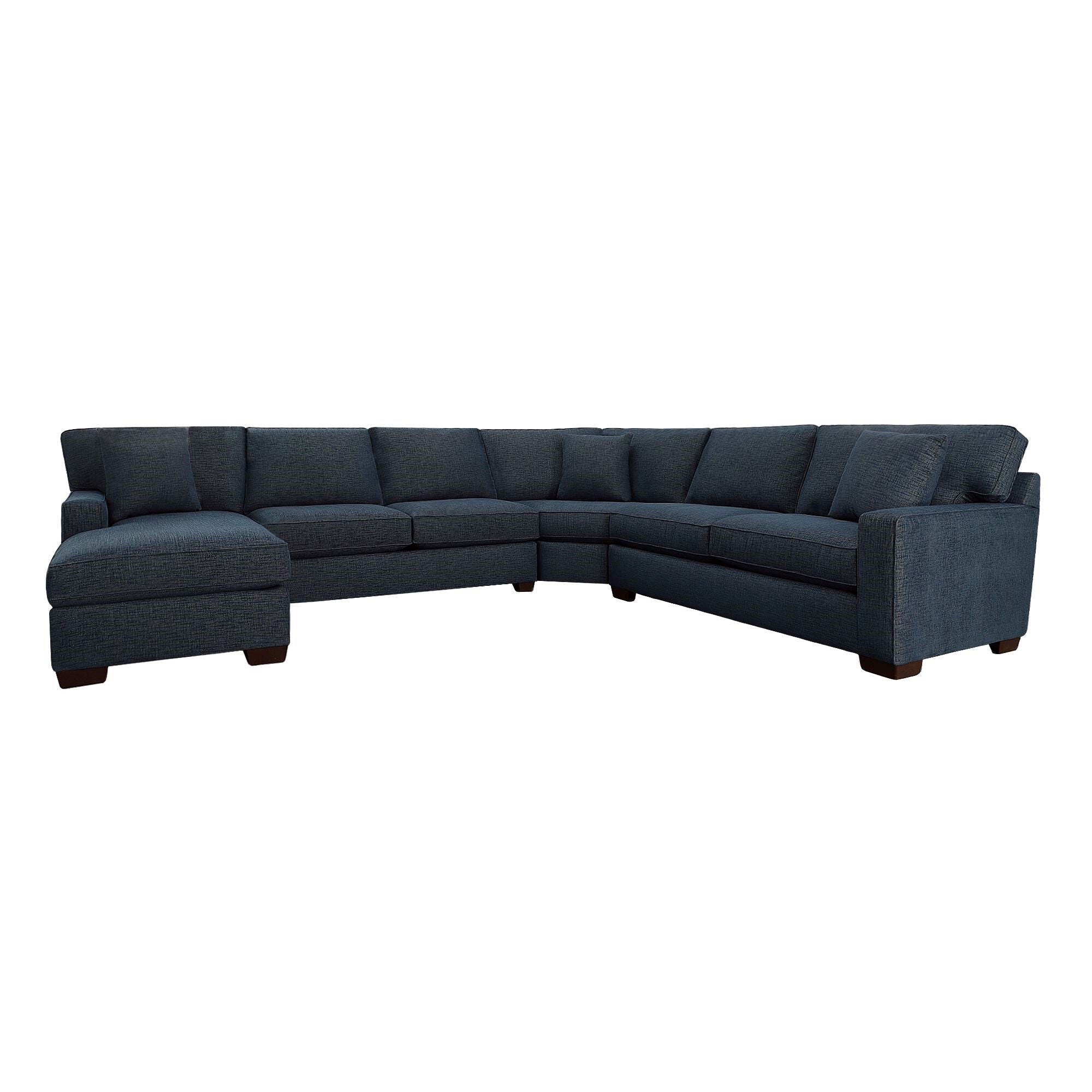 4-Piece Left Chaise Wedge Sectional Sofa Set with Connector Tracks - Perfect for Living Room, Family Room & Home Theater Comfortable Seating
