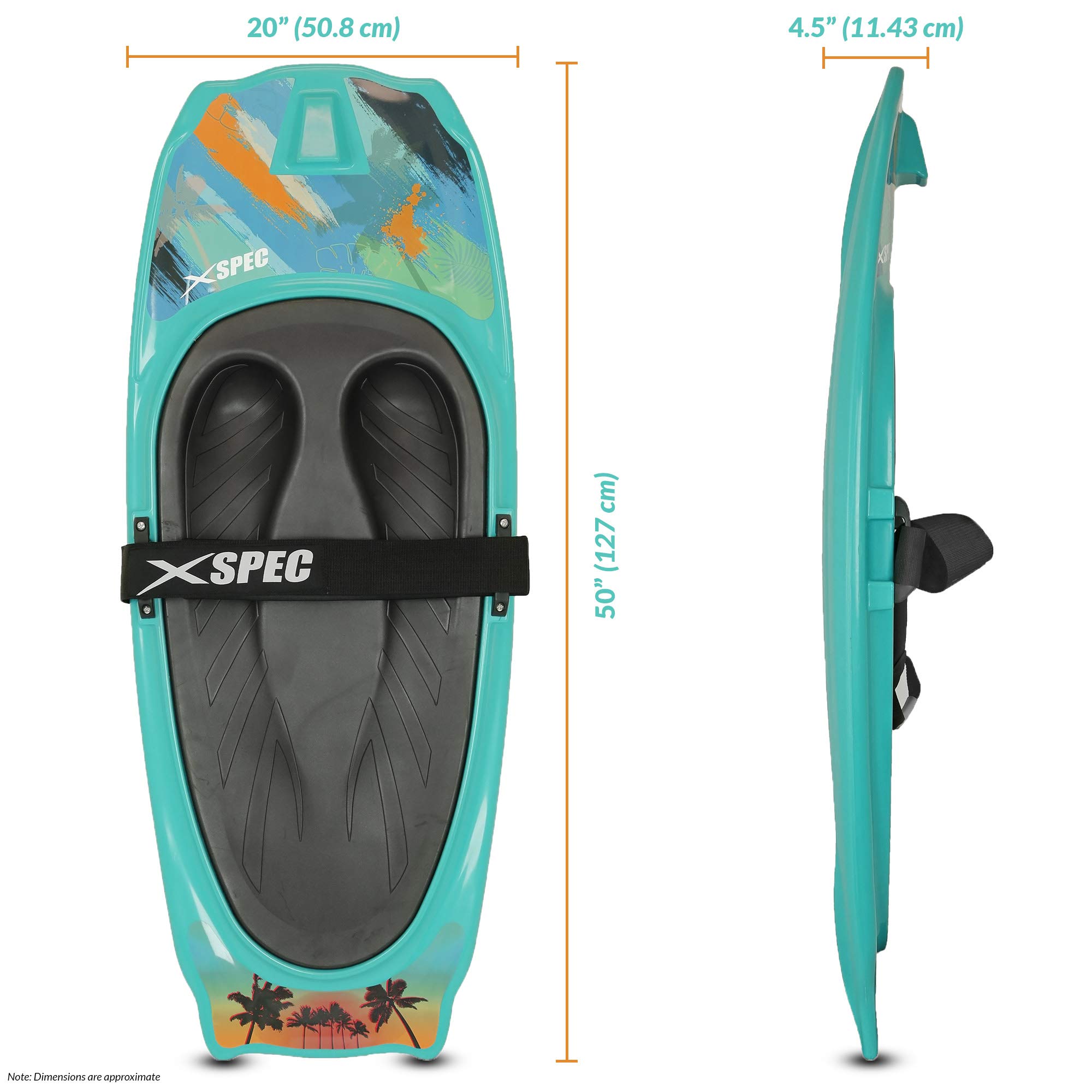 Xspec Kneeboard with Hook Strap - Padded Foam Surface for Knee Surfing, Boating & Waterboarding - Comfortable Support for Kids, Teens & Adults - Perfect for Water Sports, Fishing & Outdoor Activities