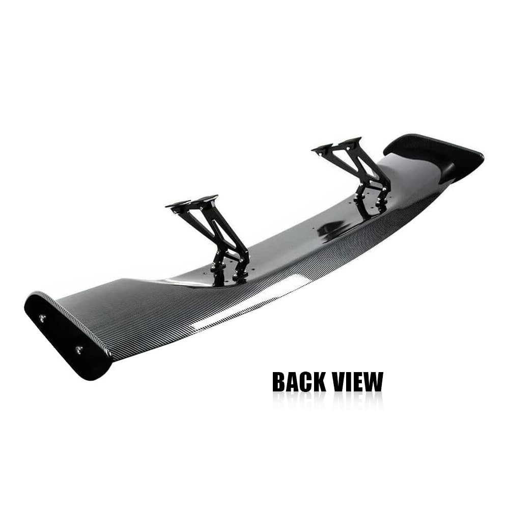 47 Inch Universal GT Wing Rear Trunk Spoiler - Carbon Fiber Look Car Spoiler for Enhanced Style & Aerodynamics | Perfect for Sports Cars, Tuners & Performance Vehicles