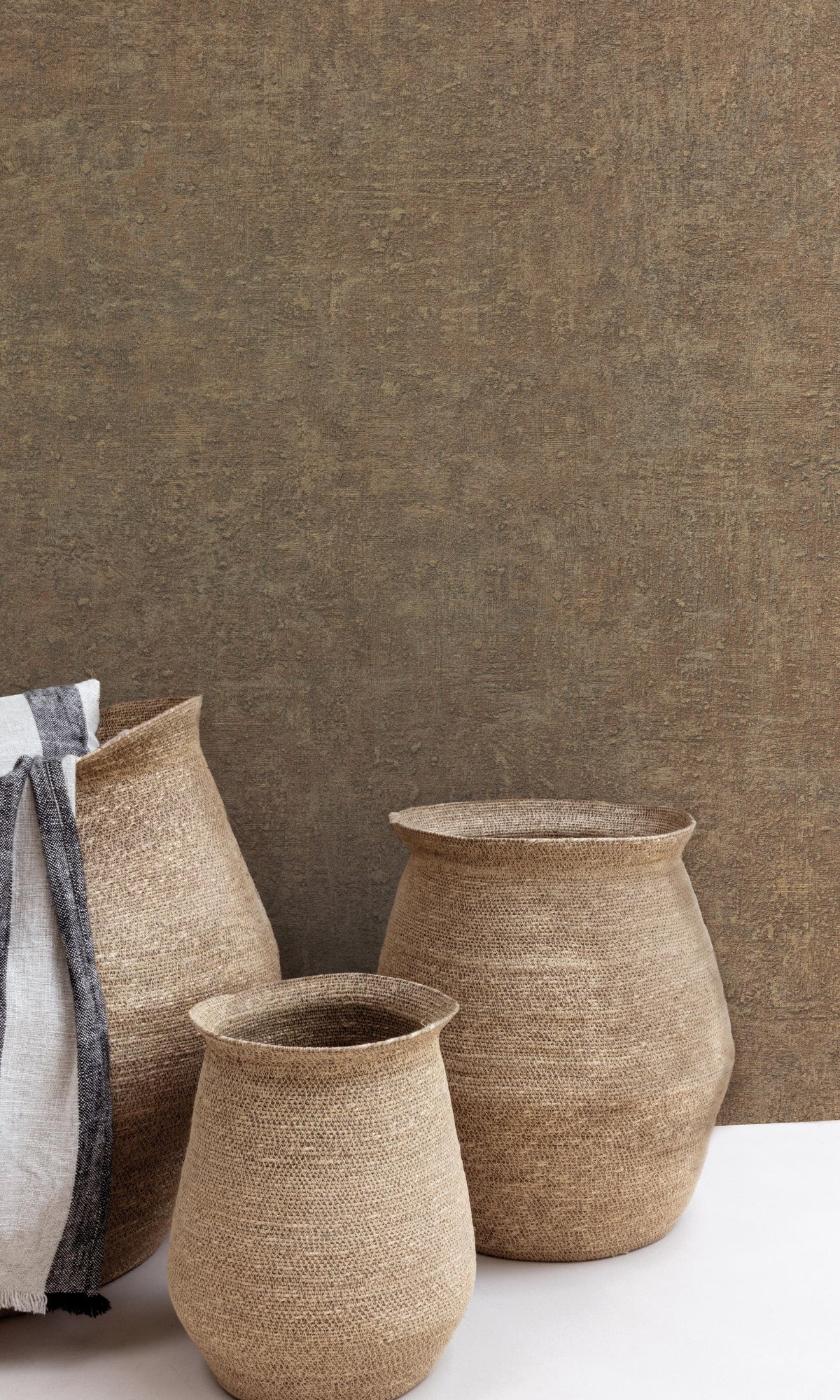 Brown Natural Scratched Rock Plain Textured Wallpaper R9244 - Peel and Stick Self-Adhesive Wallpaper for Living Room, Bedroom, Kitchen, Office Decor