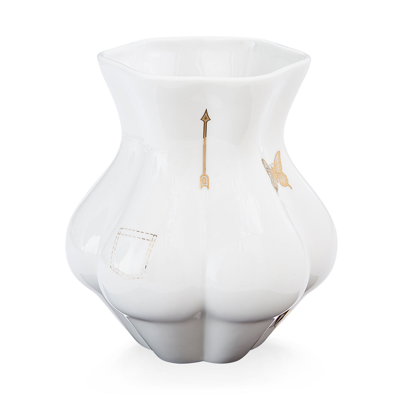 Elegant Gilded Kiki's Derrière Vase - Handcrafted Decorative Flower Vase for Home Décor, Wedding Centerpieces & Luxury Gift Giving