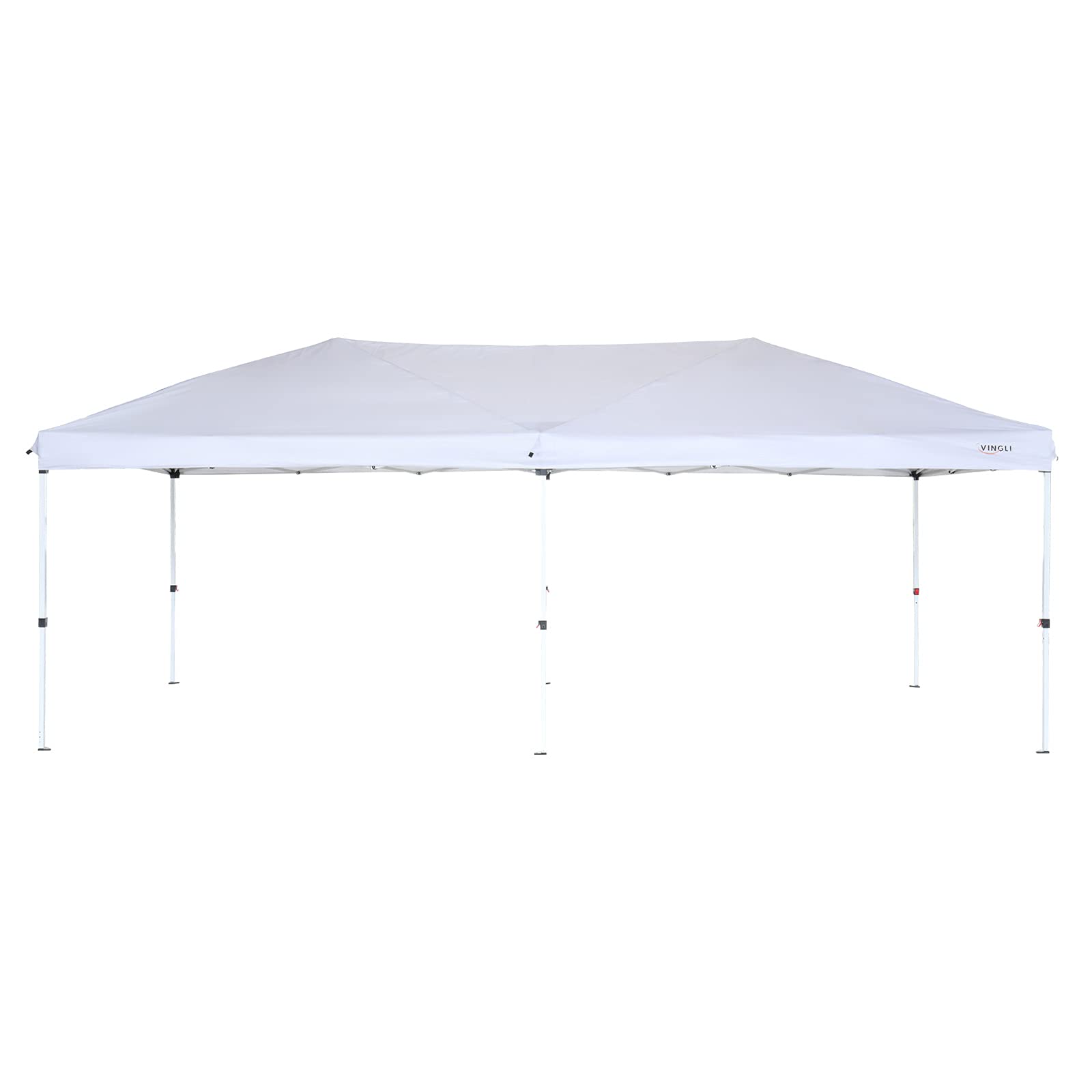 VINGLI 10x20 Pop Up Canopy Tent with Sidewalls & Wheeled Carry Bag - Portable Screen Gazebo with Netting for Outdoor Camping, Backyard Parties, Beach Picnics & Tailgating (White)