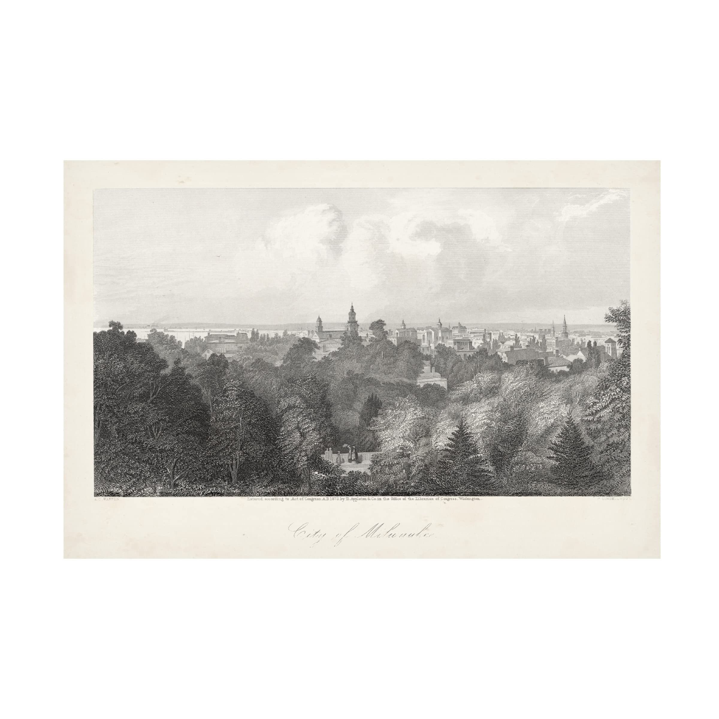 Trademark Fine Art 'City of Milwaukee' Canvas Print by William Cullen Bryant - Stunning Urban Landscape Wall Decor for Living Room, Office & Bedroom