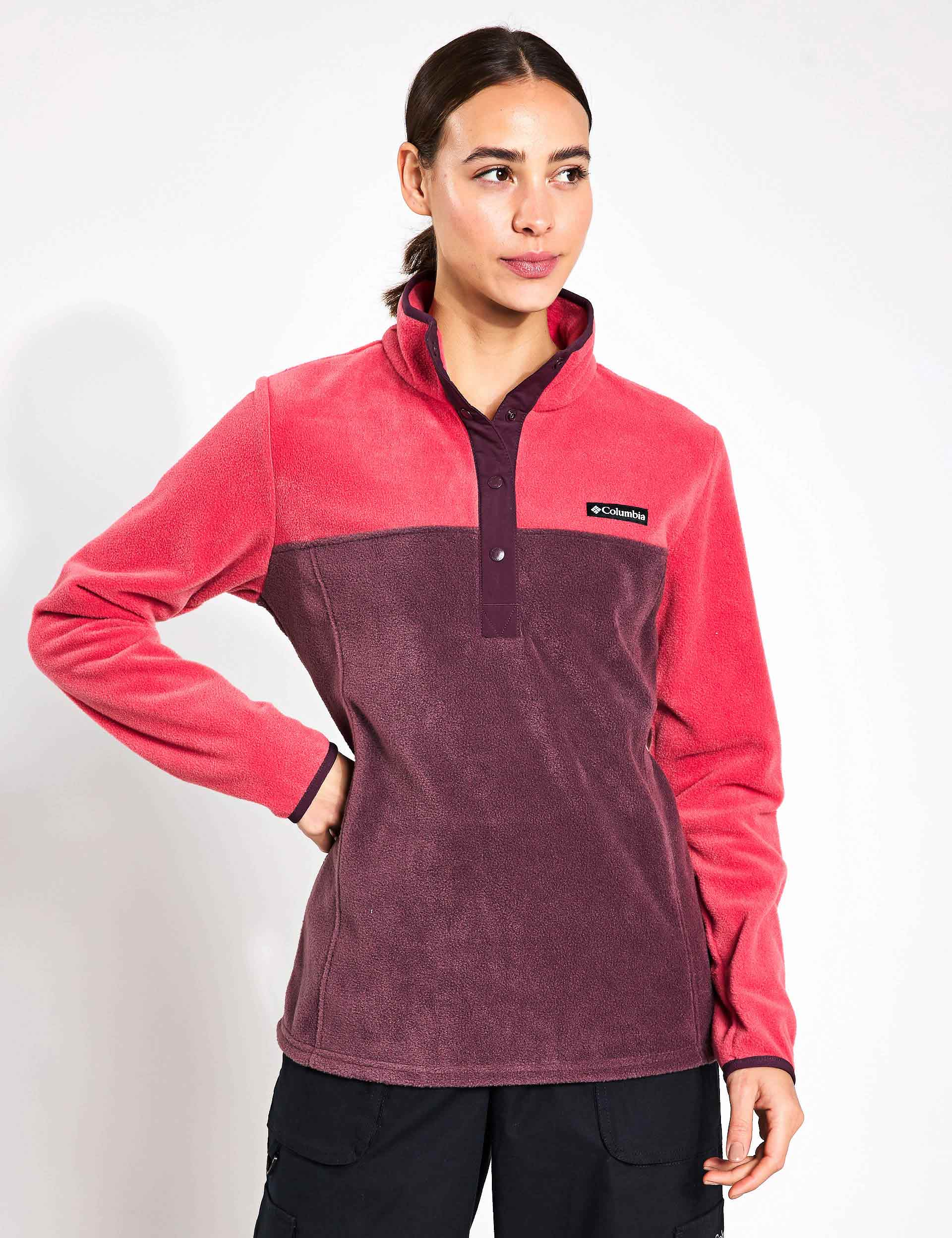 Benton Springs Half Snap Pullover - Daredevil/Moonvista - Stylish Fleece Jacket for Men & Women - Perfect for Outdoor Adventures, Hiking, and Casual Wear