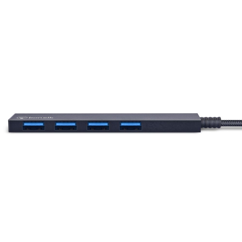 Bonelk 4-Port USB 3.0 Hub Slim Design with Long Life USB A Connector - Perfect for Laptop, Desktop, Office & Home Use