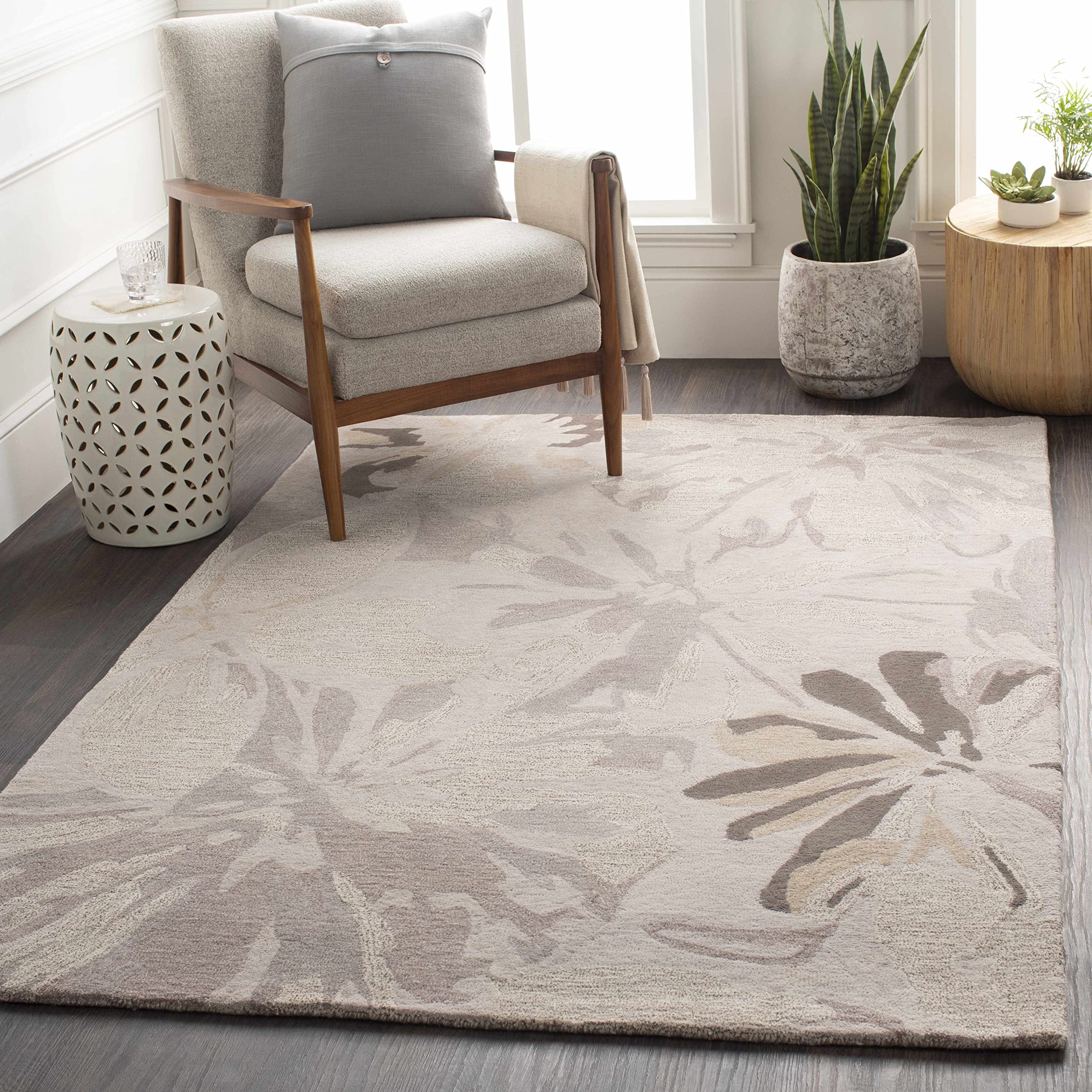 Hauteloom Ilfeld Wool Area Rug 5' x 8' - Soft Transitional Gray & Brown Rug for Living Room, Bedroom - Perfect for Cozy Home Decor & High Traffic Areas