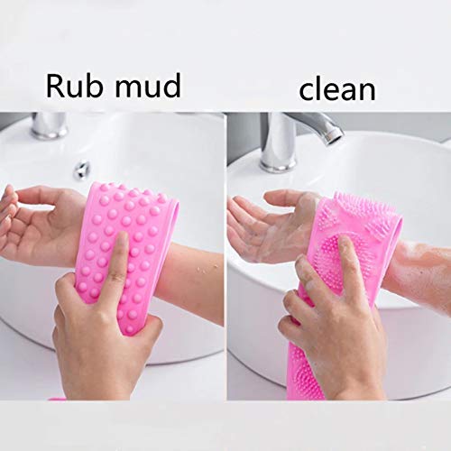 YOGI Store Silicone Body Scrubber - Exfoliating Back Scrubber, Foot Cleaner & Dirt Remover Belt for Shower & Bath (Purple) - Perfect for Deep Cleansing & Relaxation