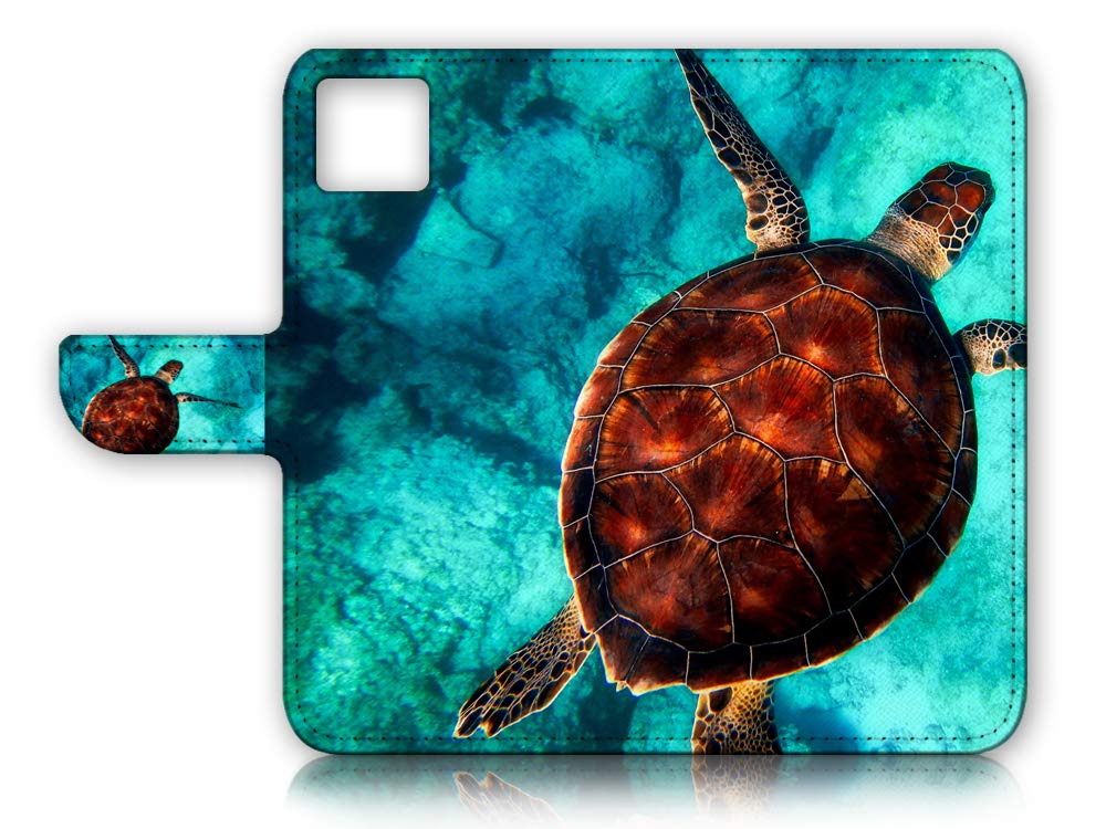 Premium Leather Flip Wallet Phone Case for iPhone 11 - Turtle in Sea Design (A21665) | Slim Protective Cover with Card Slots | Perfect for Everyday Use, Travel & Business Meetings