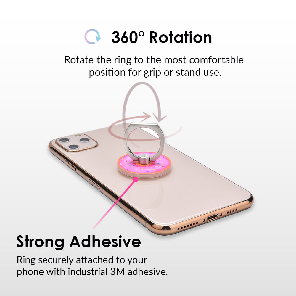 Donut-Shaped Phone Ring Holder - Grip Stand for Smartphones - Perfect for Selfies, Videos & Hands-Free Use