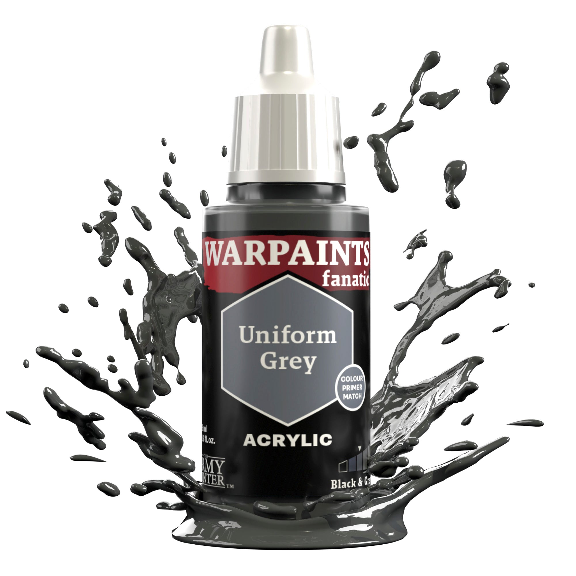 Warpaints Fanatic: Uniform Grey - Premium Miniature Paint for Warhammer & Tabletop Gaming - Perfect for Model Kits, D&D, and Hobby Painting