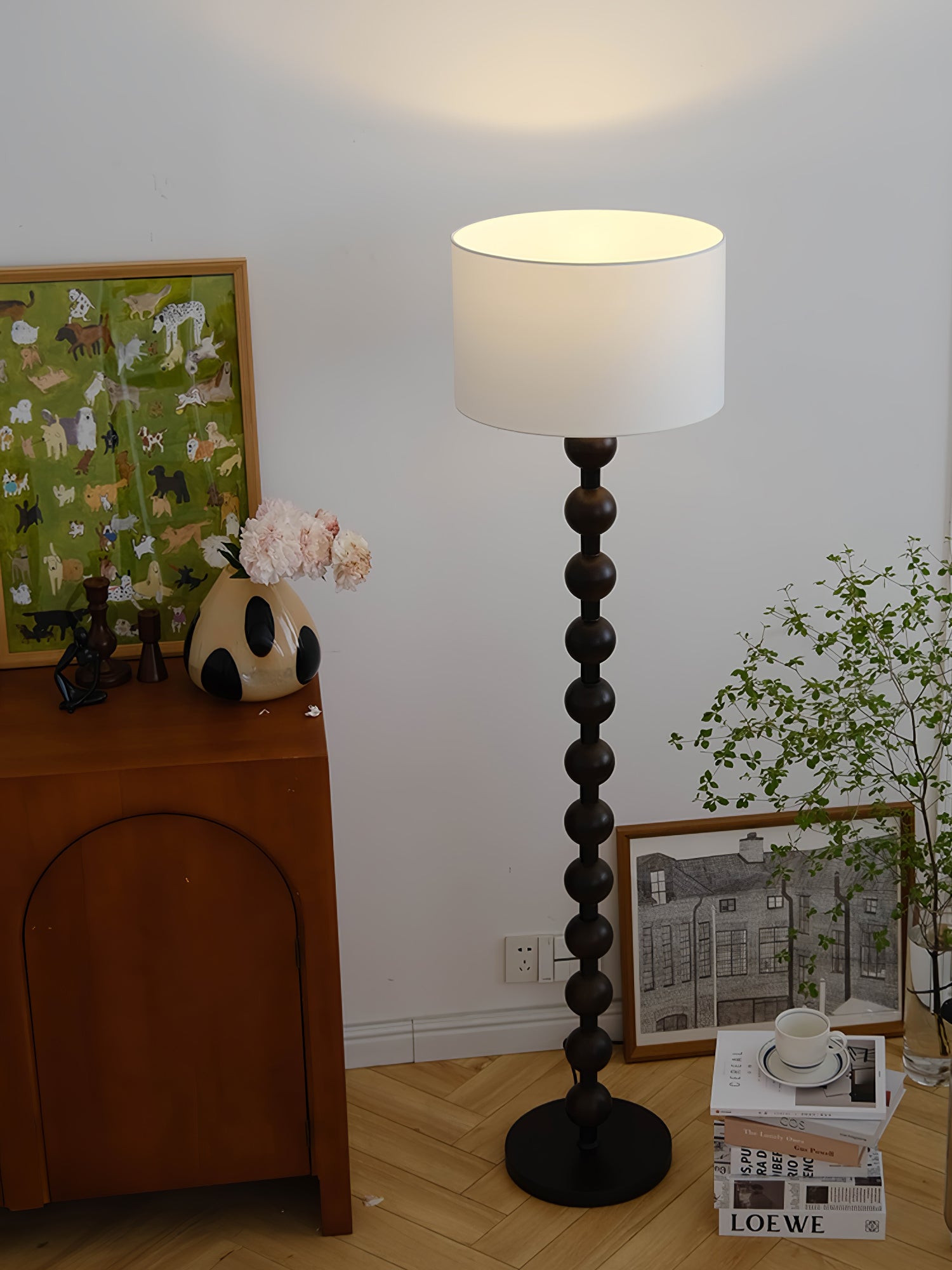 Hugo Barbell Floor Lamp - Modern Industrial Style Adjustable Standing Light for Living Room, Bedroom, or Office - Perfect for Reading, Working, and Ambient Lighting