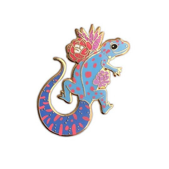 Blue Spotted Gecko Enamel Pin - Cute Reptile Lapel Pin for Backpacks, Hats & Jackets - Perfect for Animal Lovers & Nature Enthusiasts