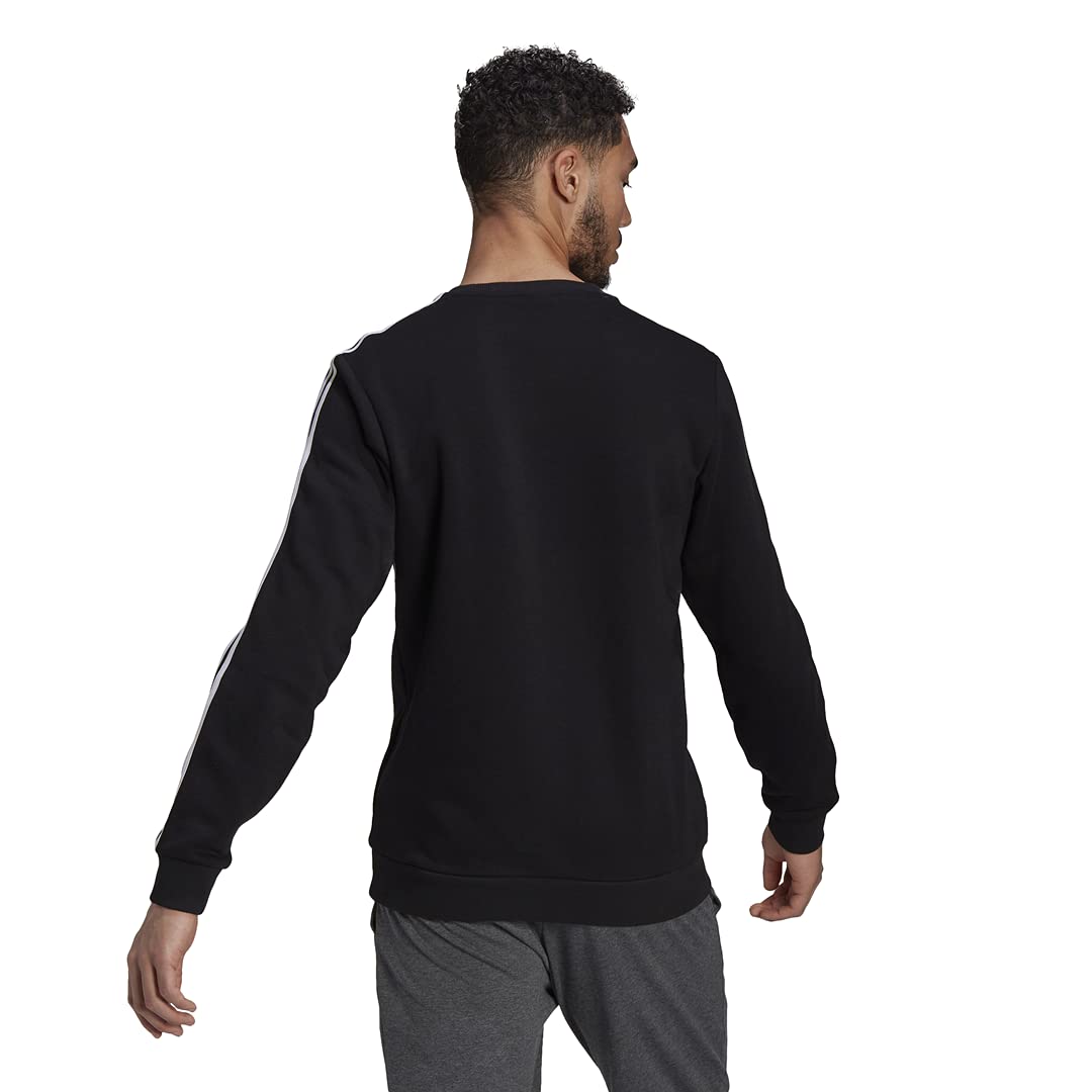Adidas Men's Essentials Fleece 3-Stripes Sweatshirt | Comfortable Cotton Pullover Hoodie for Casual Wear, Gym & Street Style | Perfect for Workouts, Lounging & Everyday Fashion