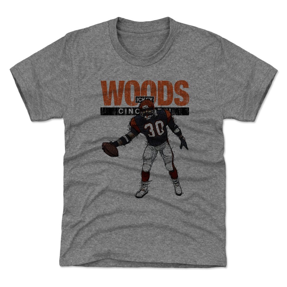 500 LEVEL Ickey Woods Kids T-Shirt - Cincinnati Bengals Touchdown Dance Football Shirt for Boys & Girls - Perfect for Game Day, Sports Events & Fan Gifts