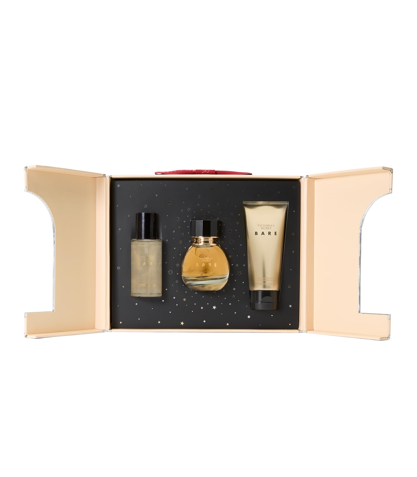 Victoria's Secret Bare 3-Piece Luxe Fragrance Gift Set - 1.7 oz Eau de Parfum, Travel Body Lotion & Shimmer Mist for Women | Perfect for Valentine's Day, Anniversary Gifts & Special Occasions