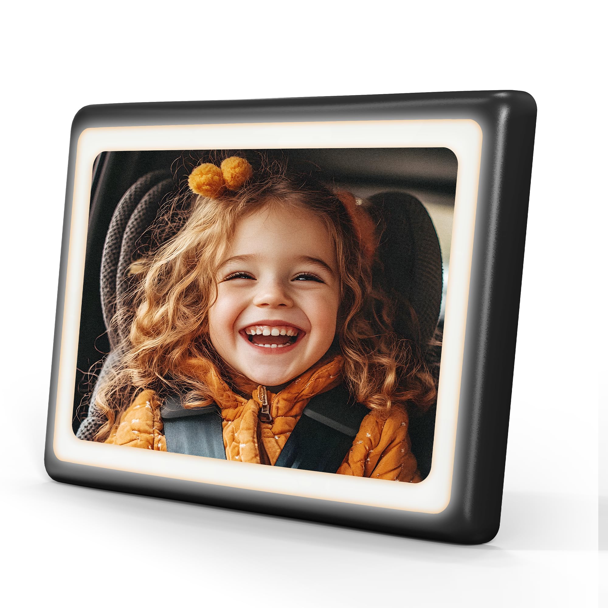 **Baby Car Mirror with Light - 7 RGB Colors, 360° Adjustable Rear-Facing Car Seat Mirror, Shatterproof & Wide View for Infants & Toddlers - Universal Fit with Remote Control - Perfect for Safe Travel & Nighttime Visibility**