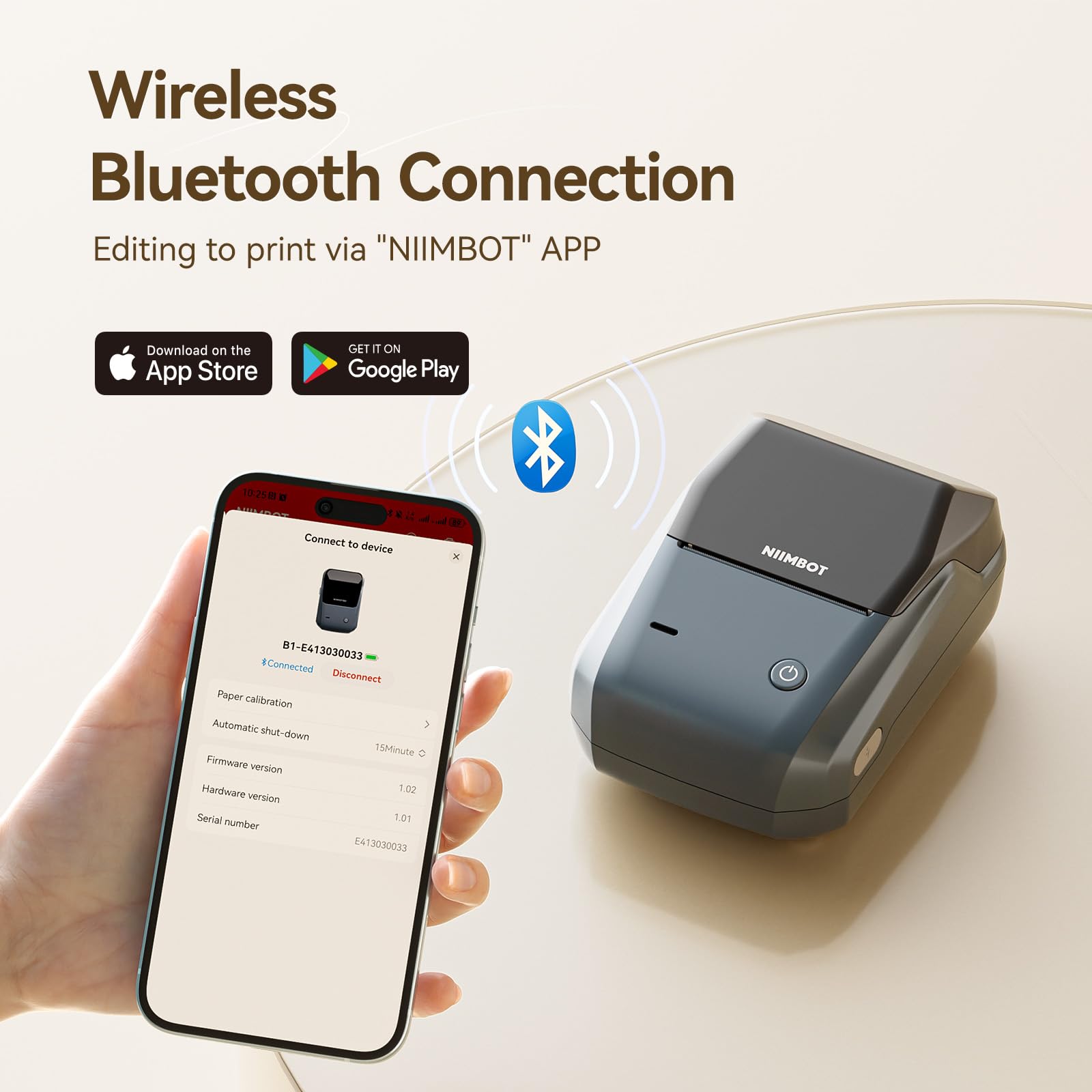 NIIMBOT B1 Bluetooth Thermal Label Printer - Portable Barcode Sticker Maker for Home, Office, Mailing & Small Business | Compatible with iOS Android PC | Perfect for Organizing, Shipping, Bakery & Grocery Labels (Blue)