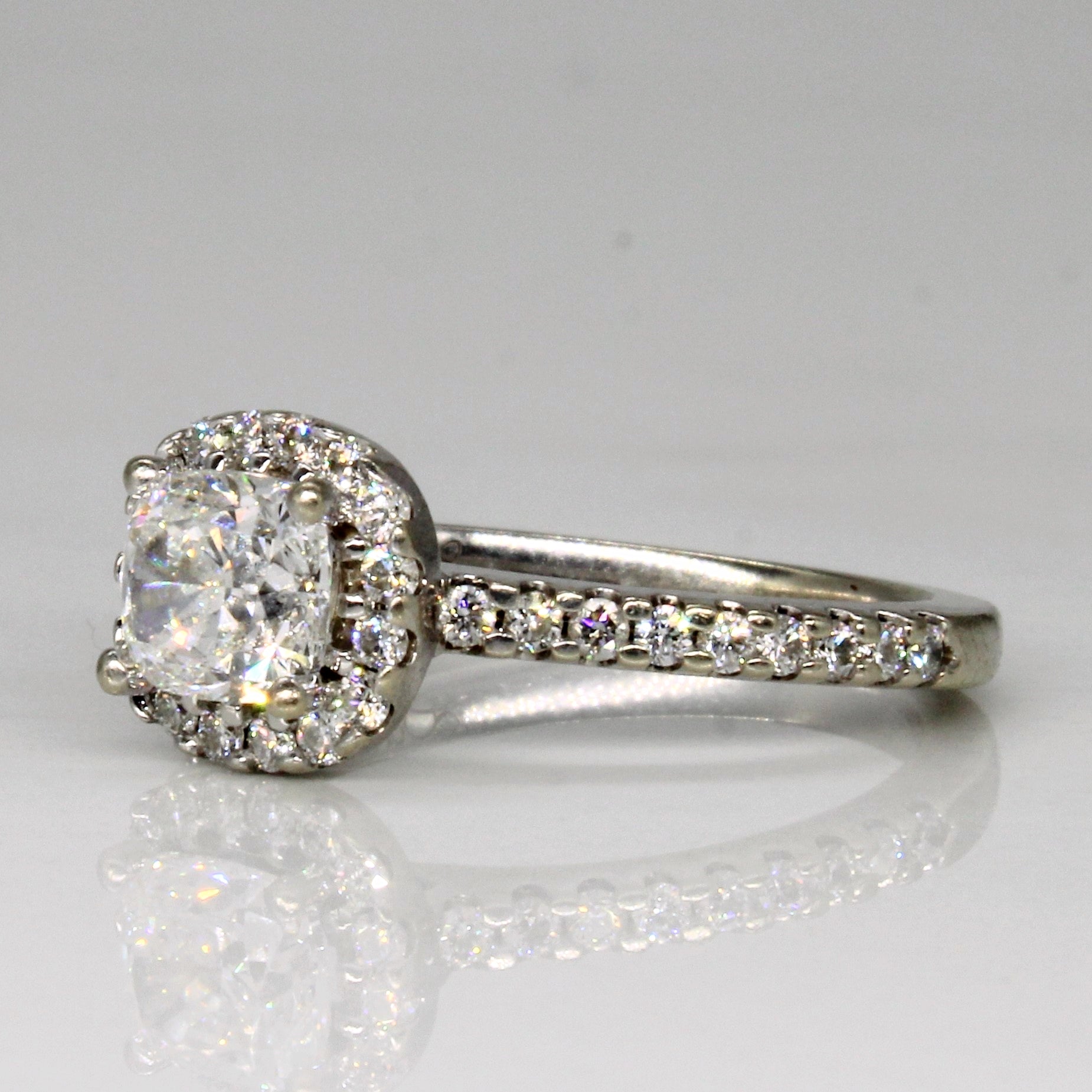 1.14ctw Halo Diamond Engagement Ring for Women - Size 4.75 | Elegant Wedding & Proposal Jewelry Gift | Perfect for Anniversaries, Valentine's Day & Special Occasions