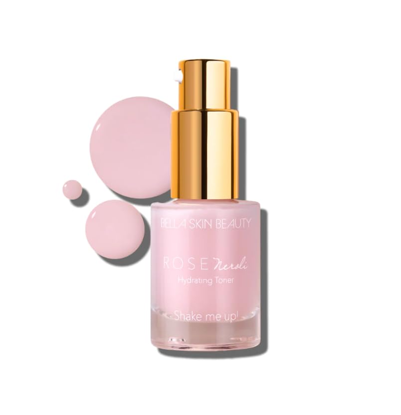 Bella Skin Beauty Rose Neroli Hydrating Toner - 0.57 Oz Floral Facial Mist for Dry & Sensitive Skin | Daily Skincare Routine & Makeup Prep