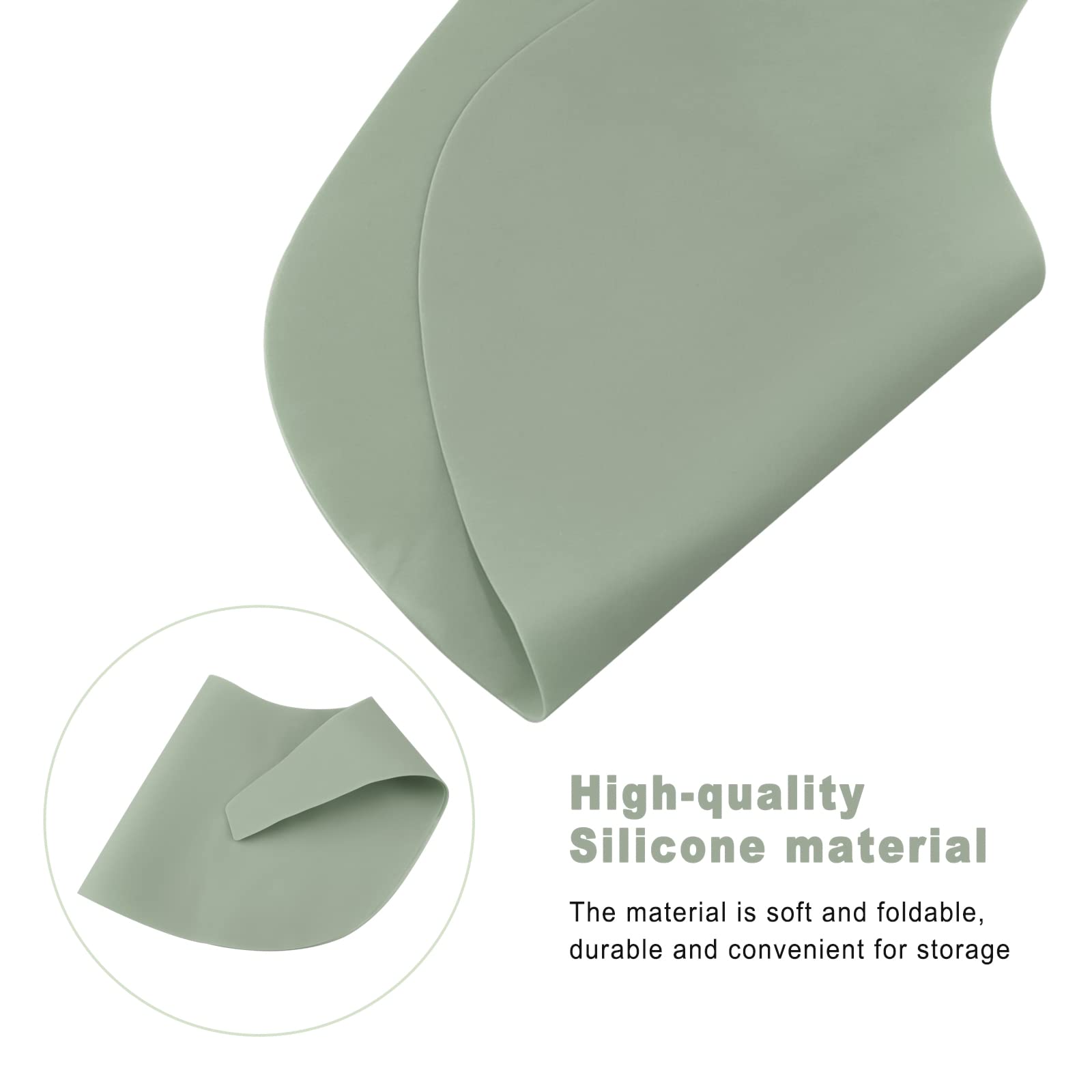 Non-Slip Silicone High Chair Placemat Set of 2 - Hygienic & Easy Clean Tray Cover for Stokke Tripp Trapp High Chair - Perfect for Baby Mealtime & Toddler Feeding (Grey/Green)