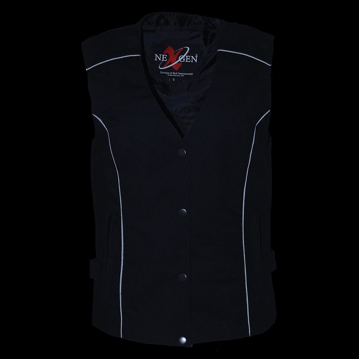 Milwaukee Leather SH1955 Women's Black Textile Vest with Wing Embroidery - Stylish Motorcycle Riding Gear for Ladies Bikers & Outdoor Adventures