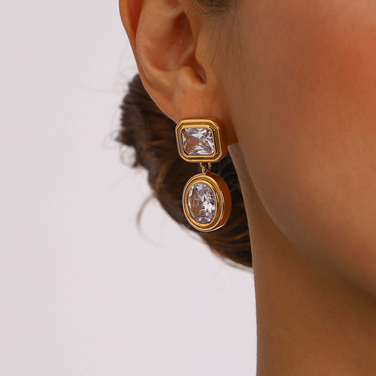 Vintage Gold Geometric Dangle Earrings for Women - Retro Chic Statement Jewelry | Perfect for Parties, Weddings & Everyday Wear | JDE024