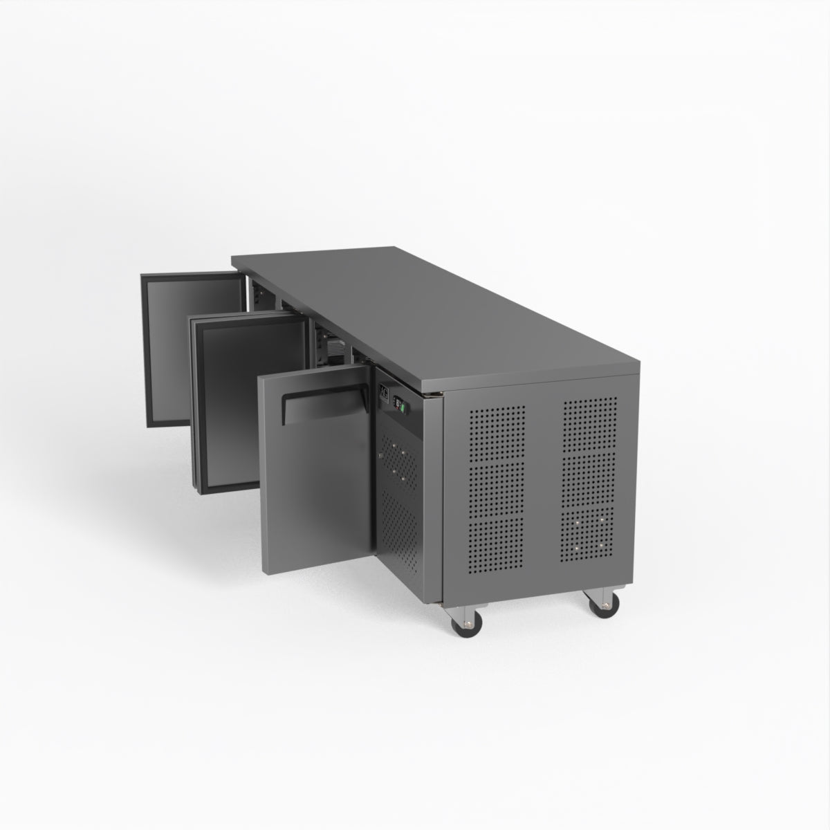 Commercial Refrigerator 4 Door Under Counter Fridge - Heavy Duty Stainless Steel Worktop Freezer for Restaurant, Bar, Kitchen & Food Service Business