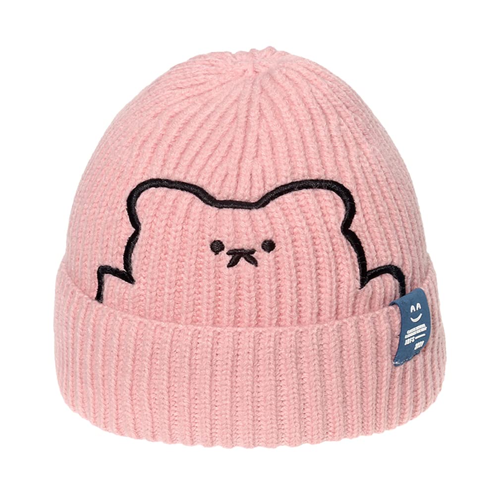 Winter Ear Flap Beanie Hat - Cute Bear Warm Knit Crochet Ski Cap for Women & Men - Cozy Cold Weather Accessory for Skiing, Snowboarding & Outdoor Activities