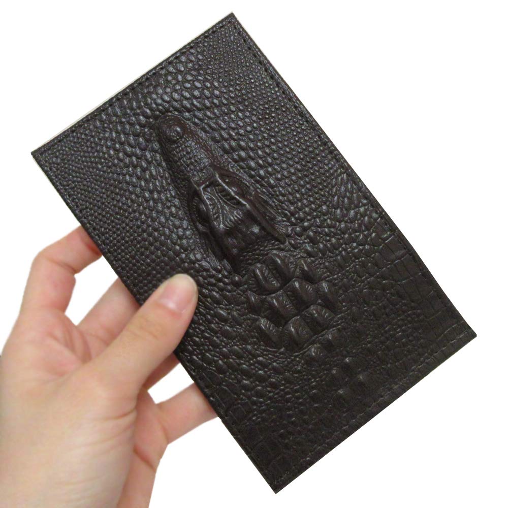 Genuine Leather Crocodile Head Wallet for Men & Women - Dark Brown Multi-Card Organizer with RFID Protection - Perfect for Travel, Business & Everyday Use