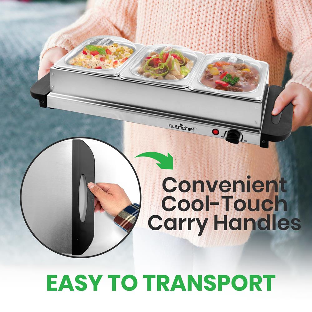 Commercial Buffet Food Warmer Serving Station - Stainless Steel Countertop Warming Table for Catering, Restaurants & Events - Keep Food Hot for Parties, Weddings & Banquets