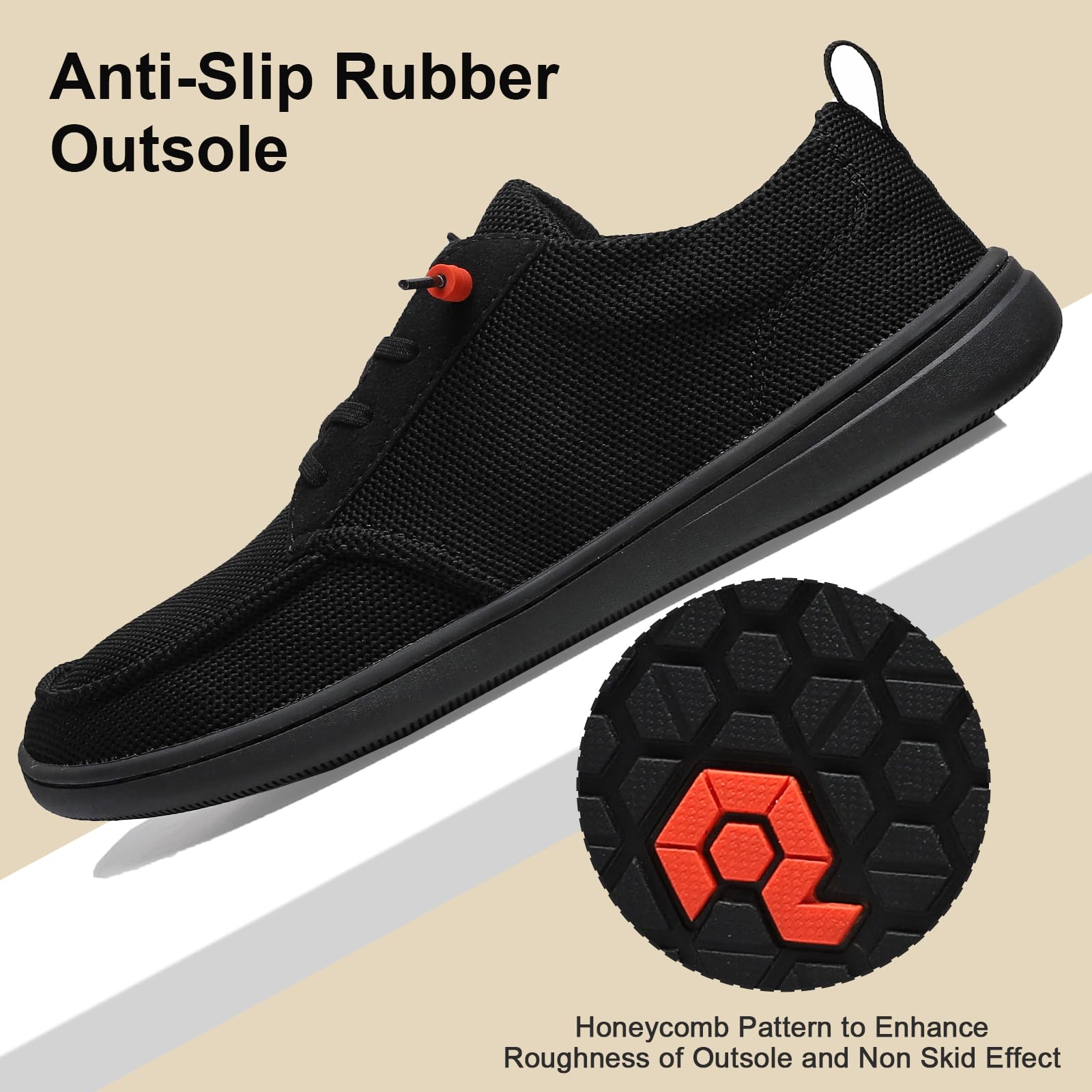 Men's Barefoot Wide Toe Box Shoes - Minimalist Zero Drop Sole Slip-On Walking Shoes for Men | Extra Wide Comfort for Natural Movement | Perfect for Hiking, Gym Workouts & Everyday Wear