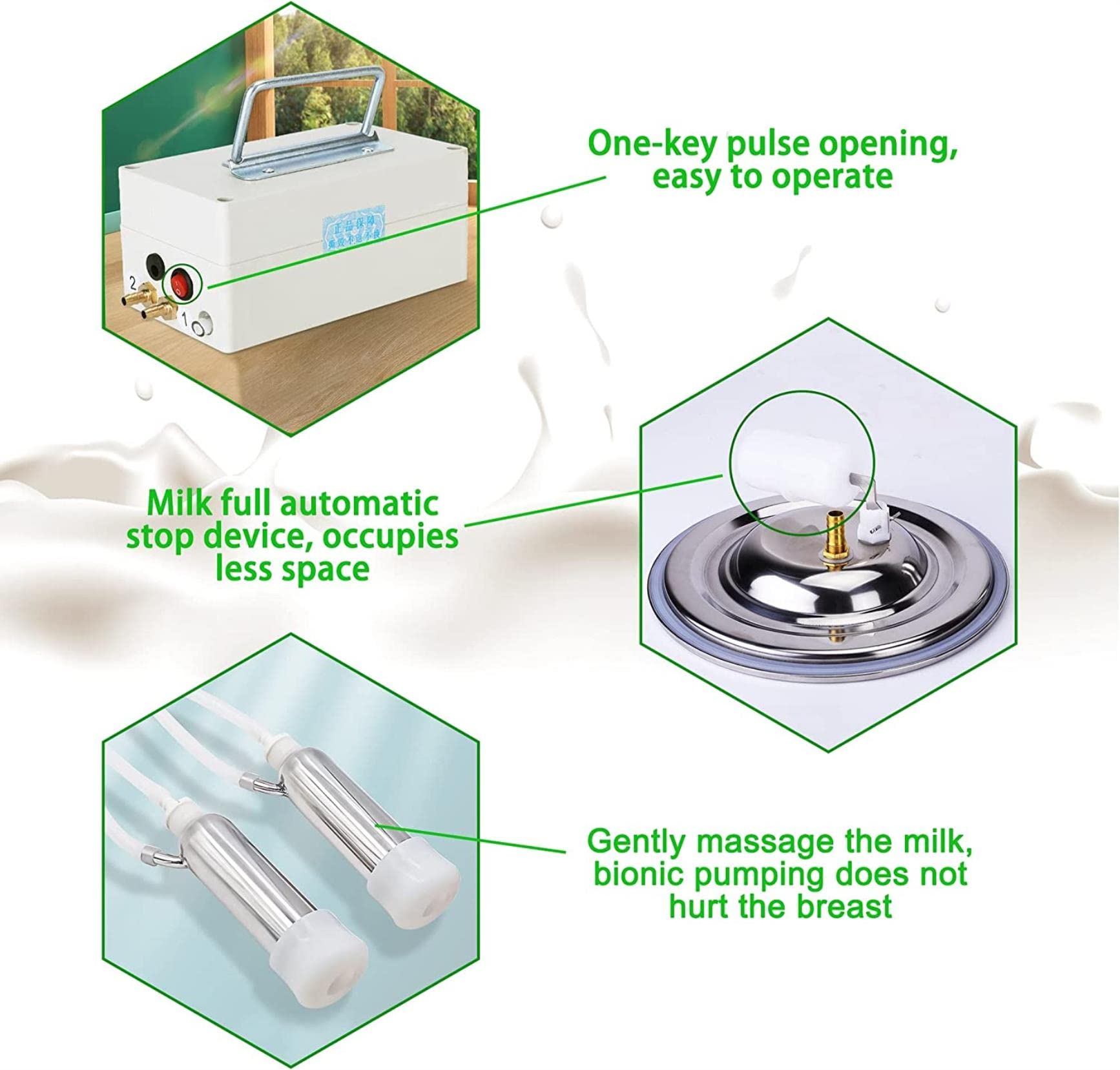 Electric Milking Machine 9L Portable for Cows & Sheep - 100-250V Pulse Control Milker | Ideal for Small Farms, Homesteads & Dairy Production