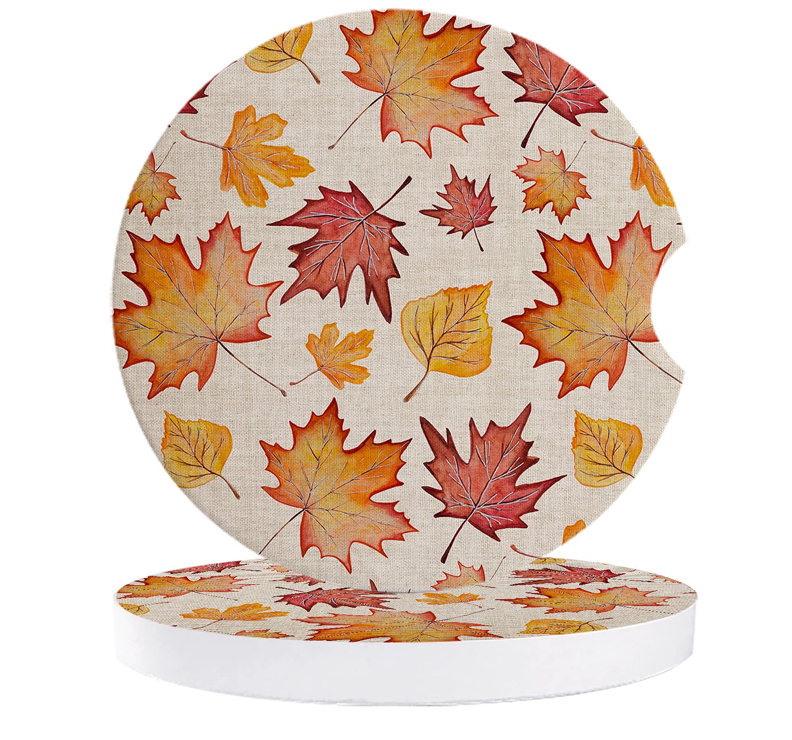 Vintage Maple Leaf Car Coasters - 2.56