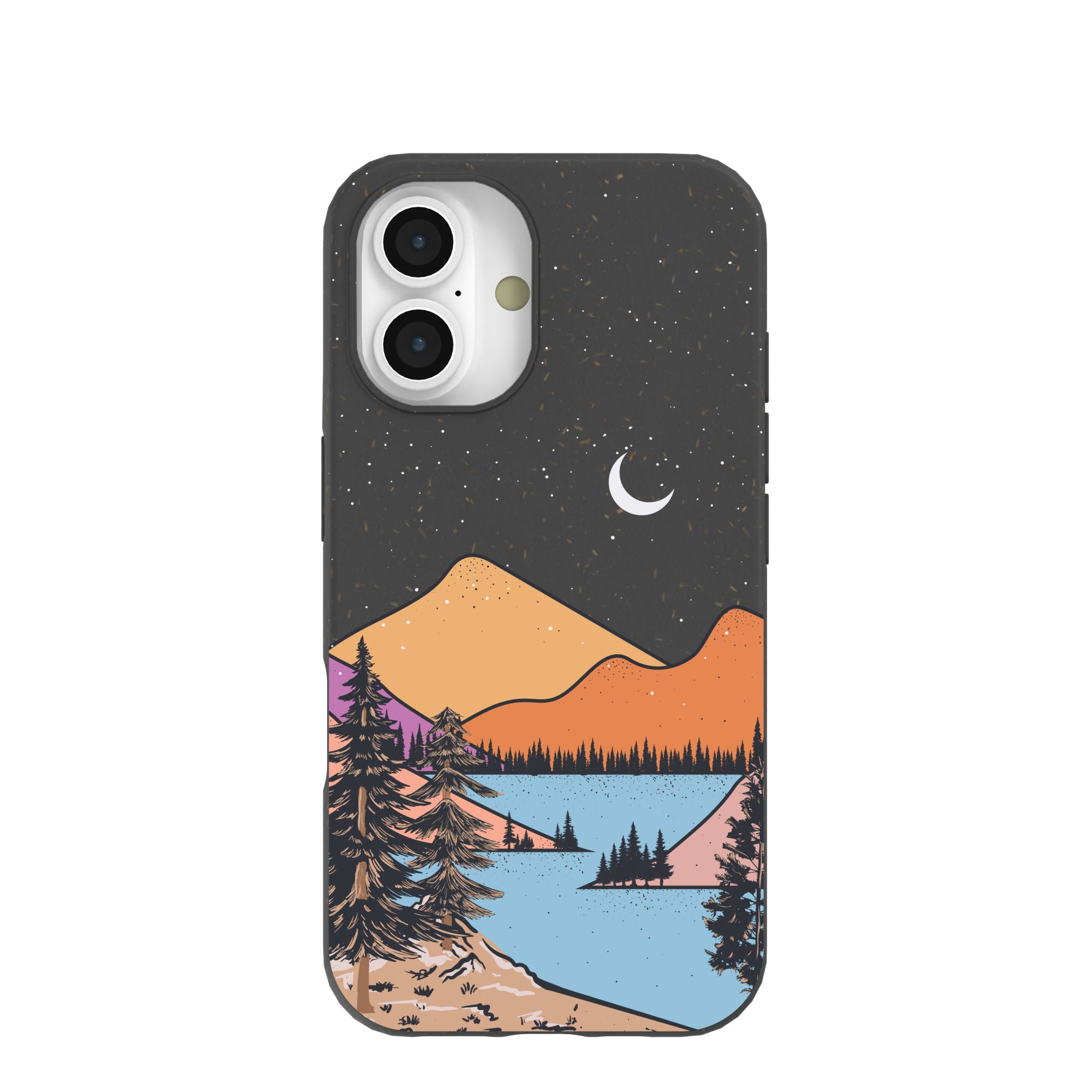 Premium Black Night Trails iPhone 16 Case - Shockproof & Slim Protective Cover for iPhone 16 - Perfect for Outdoor Adventures, Hiking & Night Activities